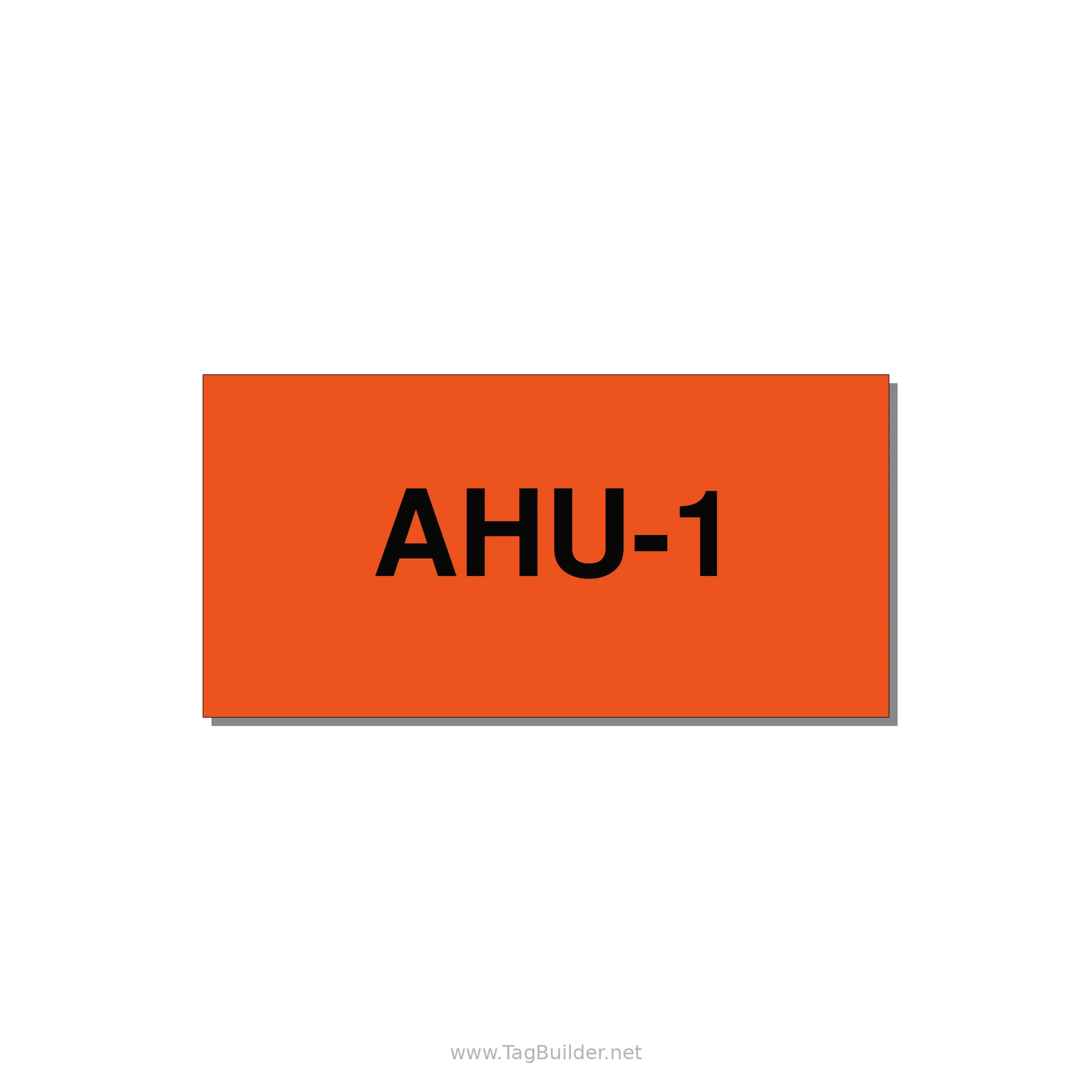 4.0x2.0" Safety Label - AHU-1 — 4x2" Black on Orange, Adhesive