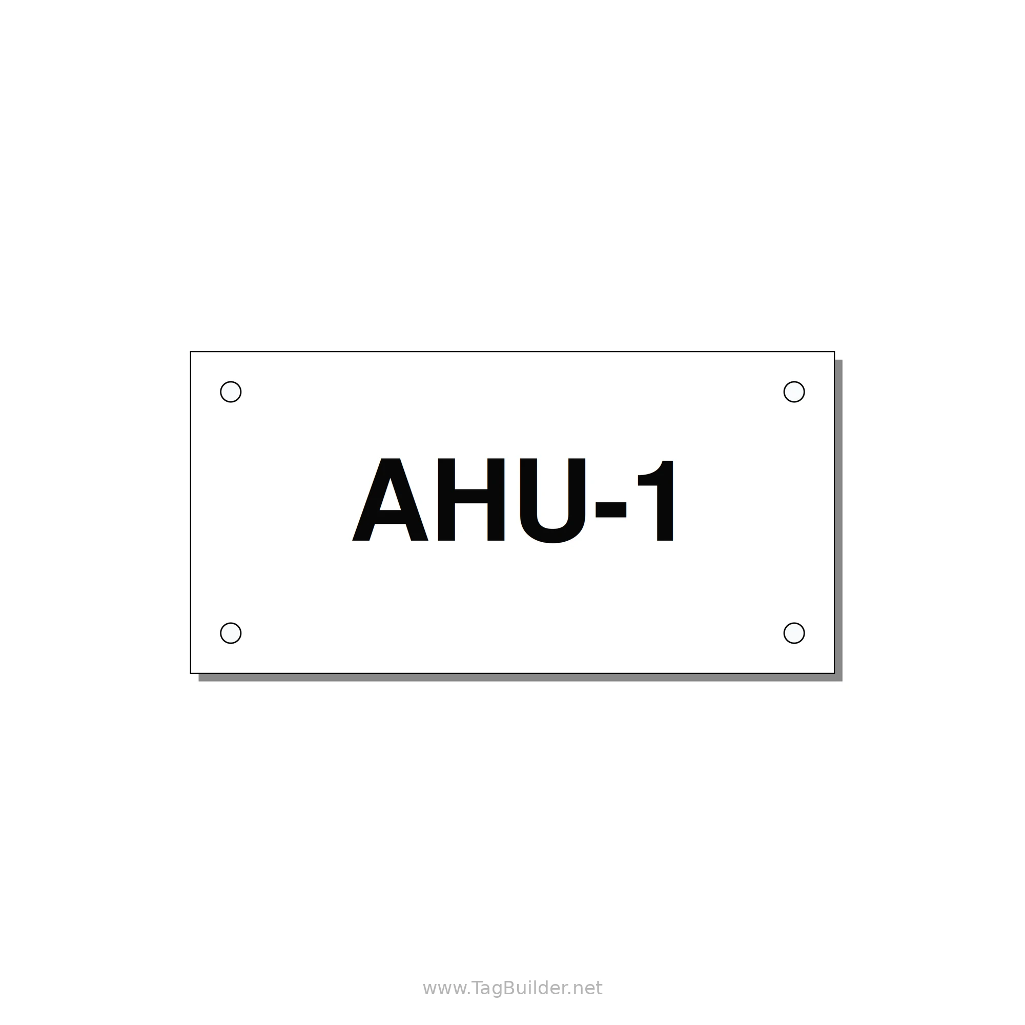 4.0x2.0" Safety Label - AHU-1 — 4x2" Black on White, Holes