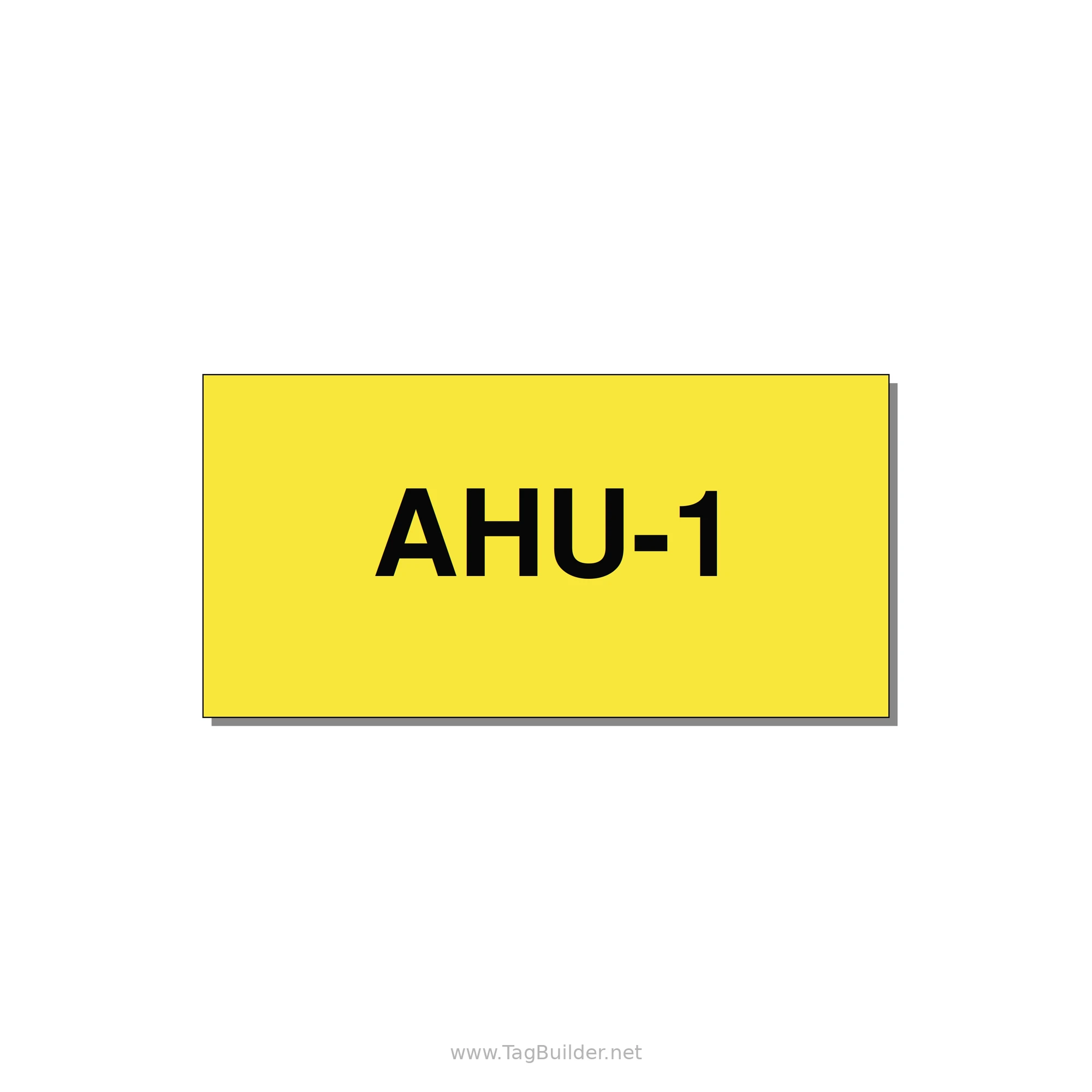 4.0x2.0" Safety Label - AHU-1 — 4x2" Black on Yellow, Adhesive