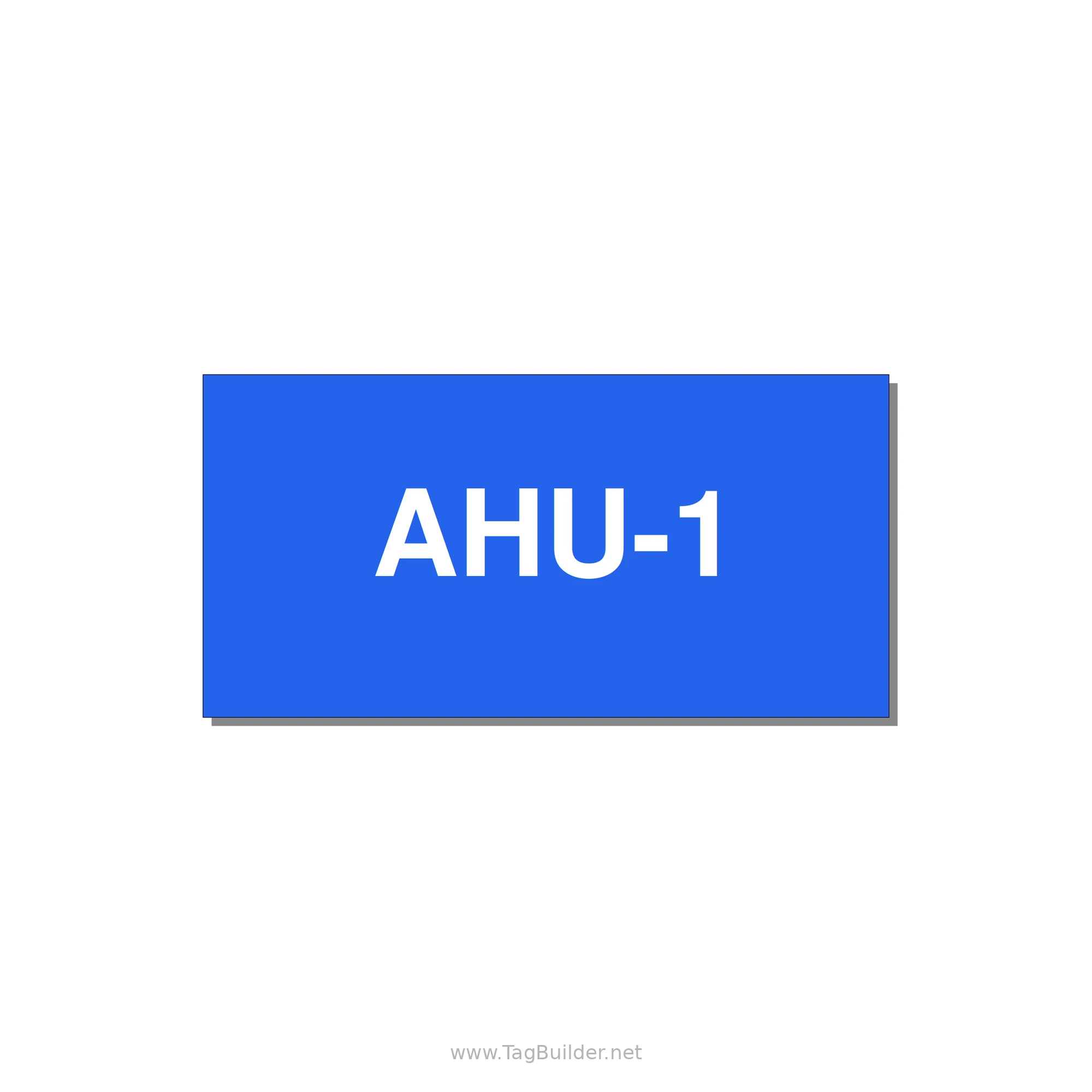 4.0x2.0" Safety Label - AHU-1 — 4x2" White on Blue, Adhesive