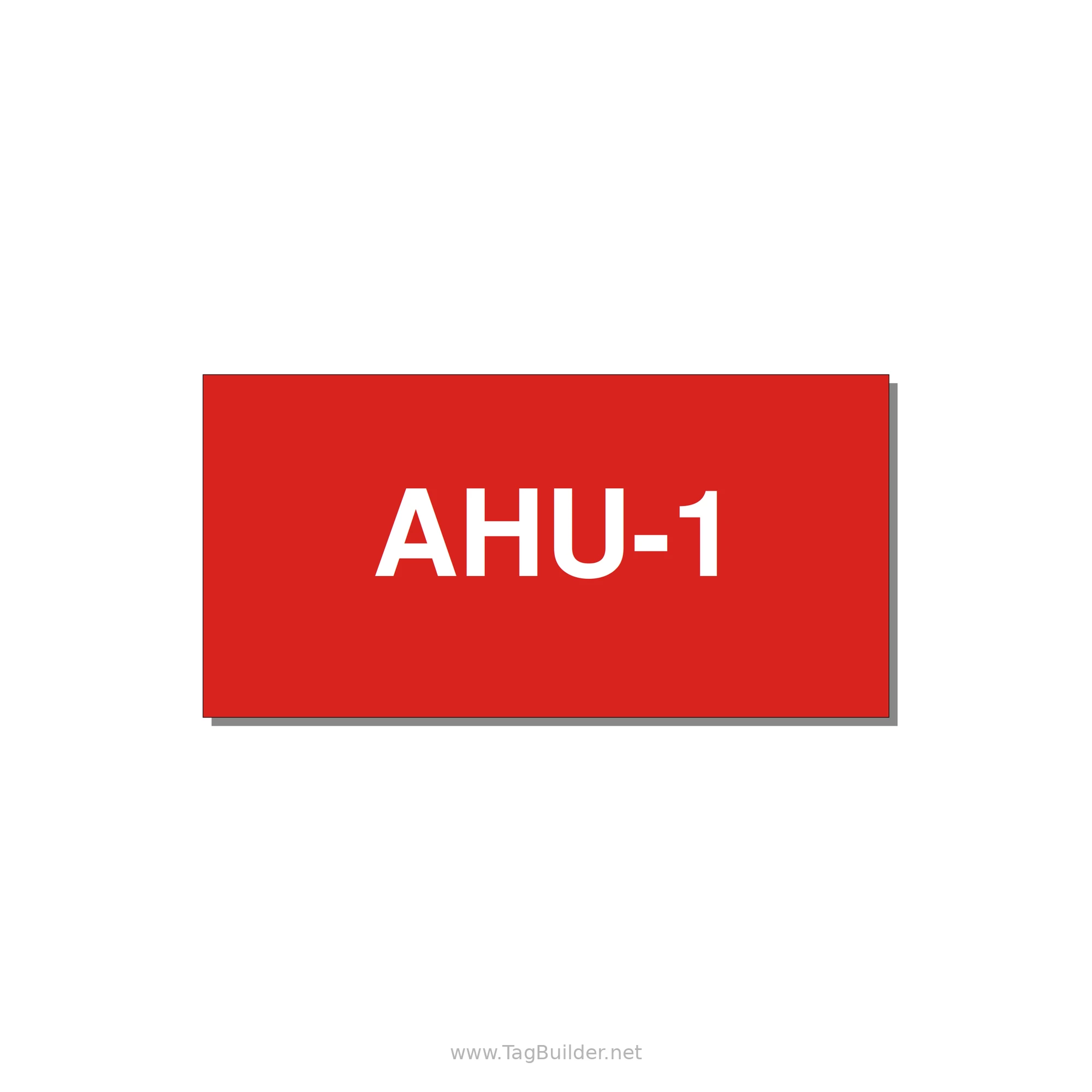4.0x2.0" Safety Label - AHU-1 — 4x2" White on Red, Adhesive