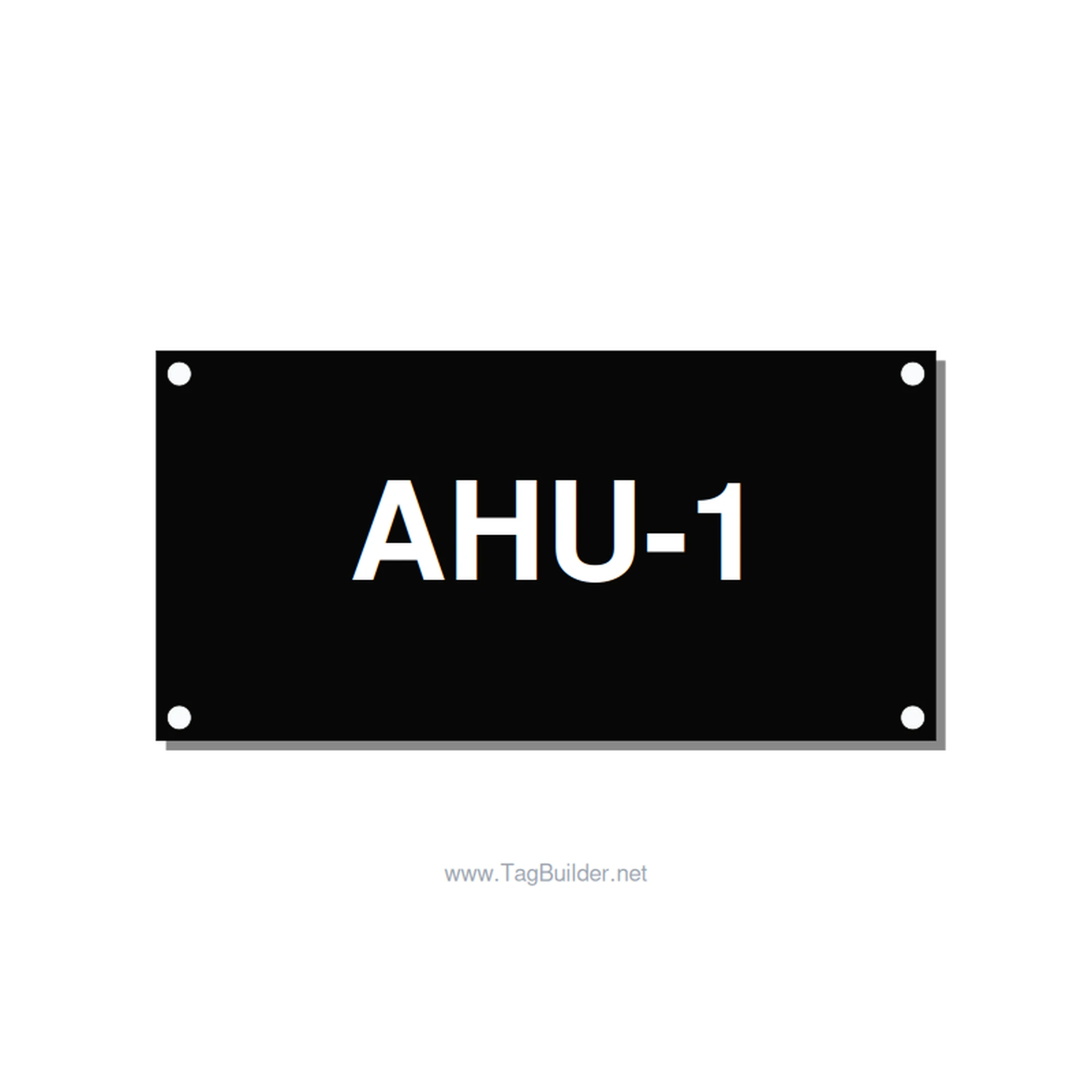 4.0x2.0" Safety Label - AHU-1, White/Black, Holes