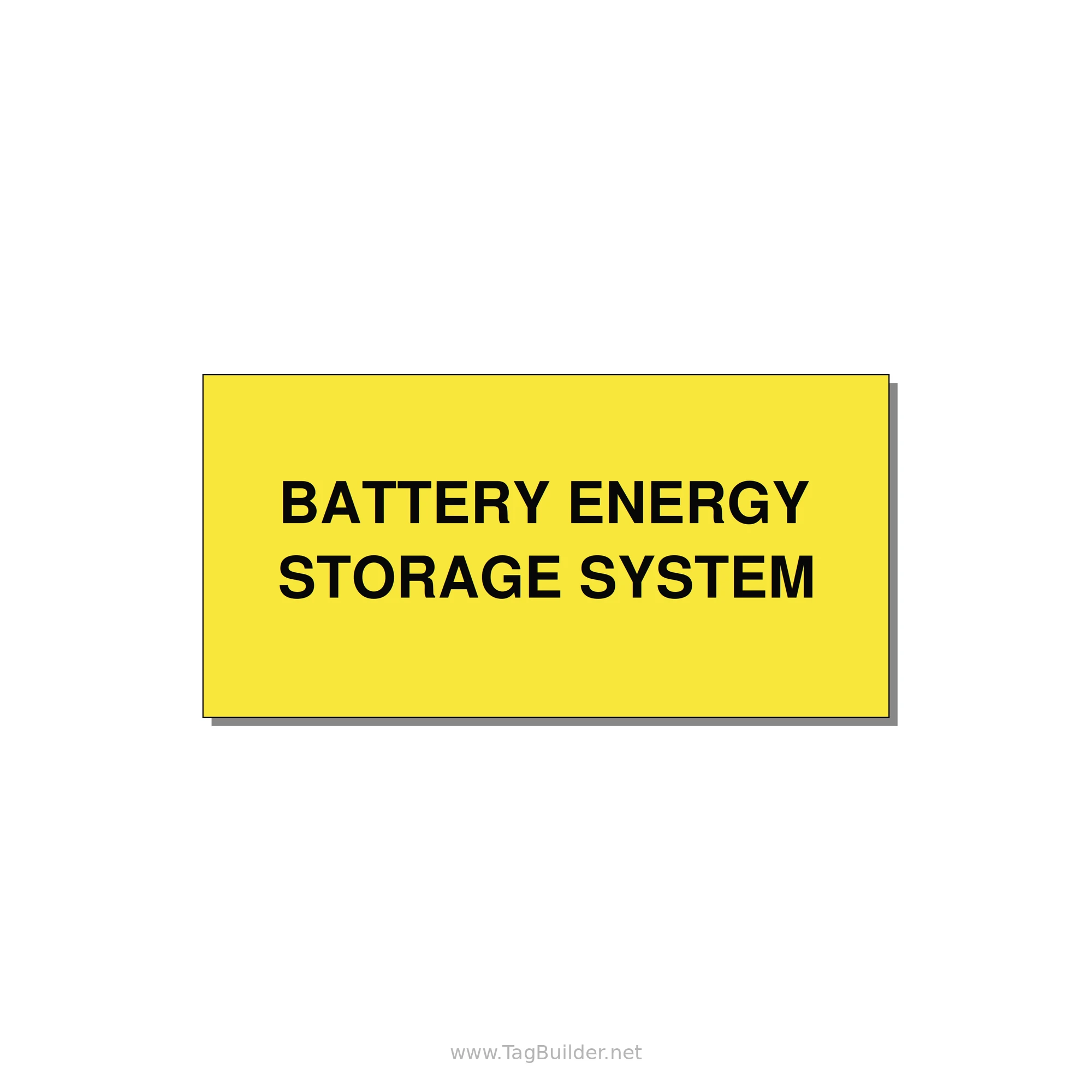 4.0x2.0" Safety Label - BATTERY ENERGY STORAGE SY — 4x2" Black on Yellow, Adhesive