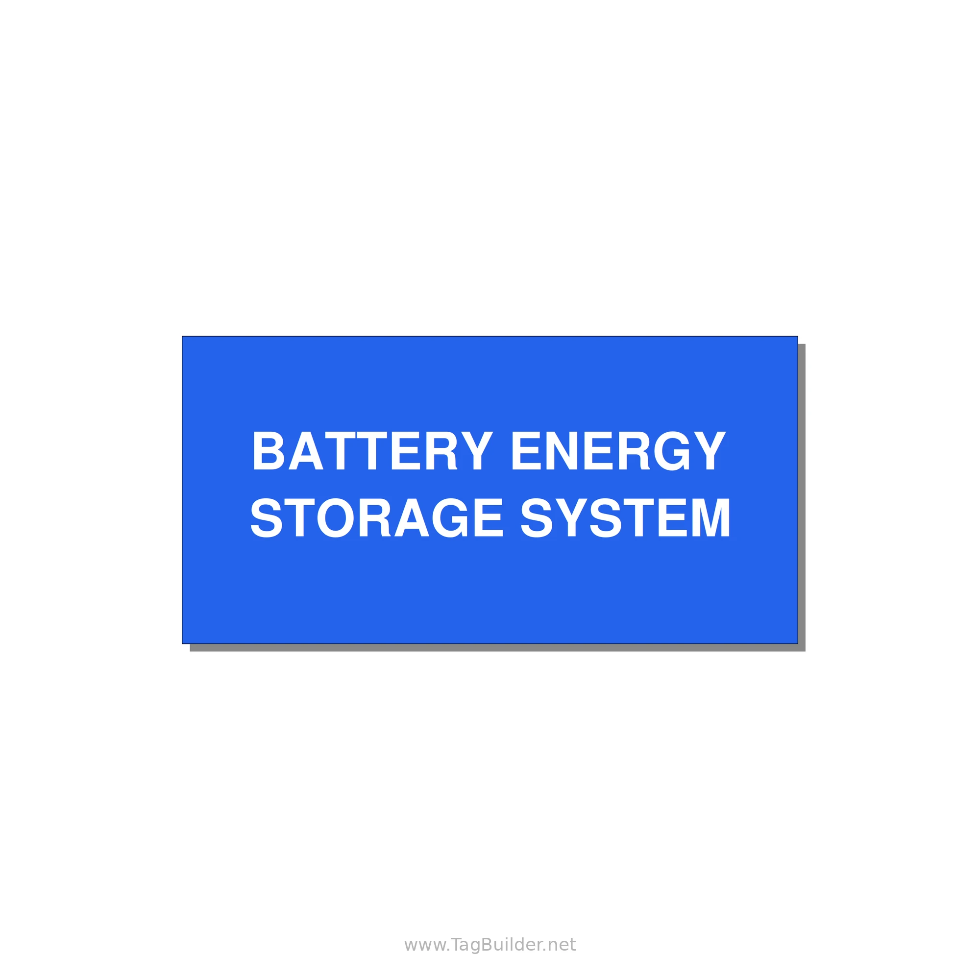 4.0x2.0" Safety Label - BATTERY ENERGY STORAGE SY — 4x2" White on Blue, Adhesive