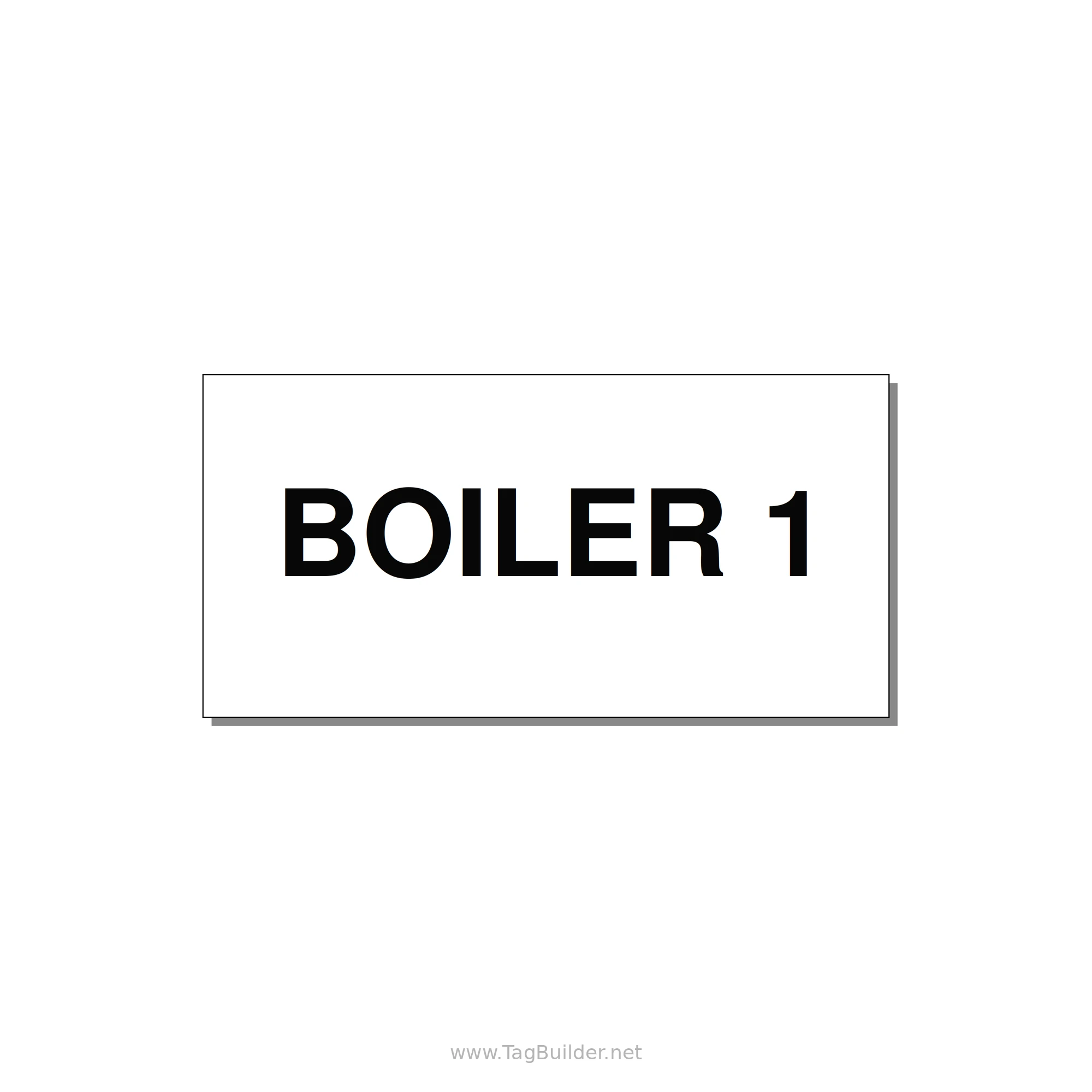 4.0x2.0" Safety Label - BOILER 1 — 4x2" Black on White, Adhesive
