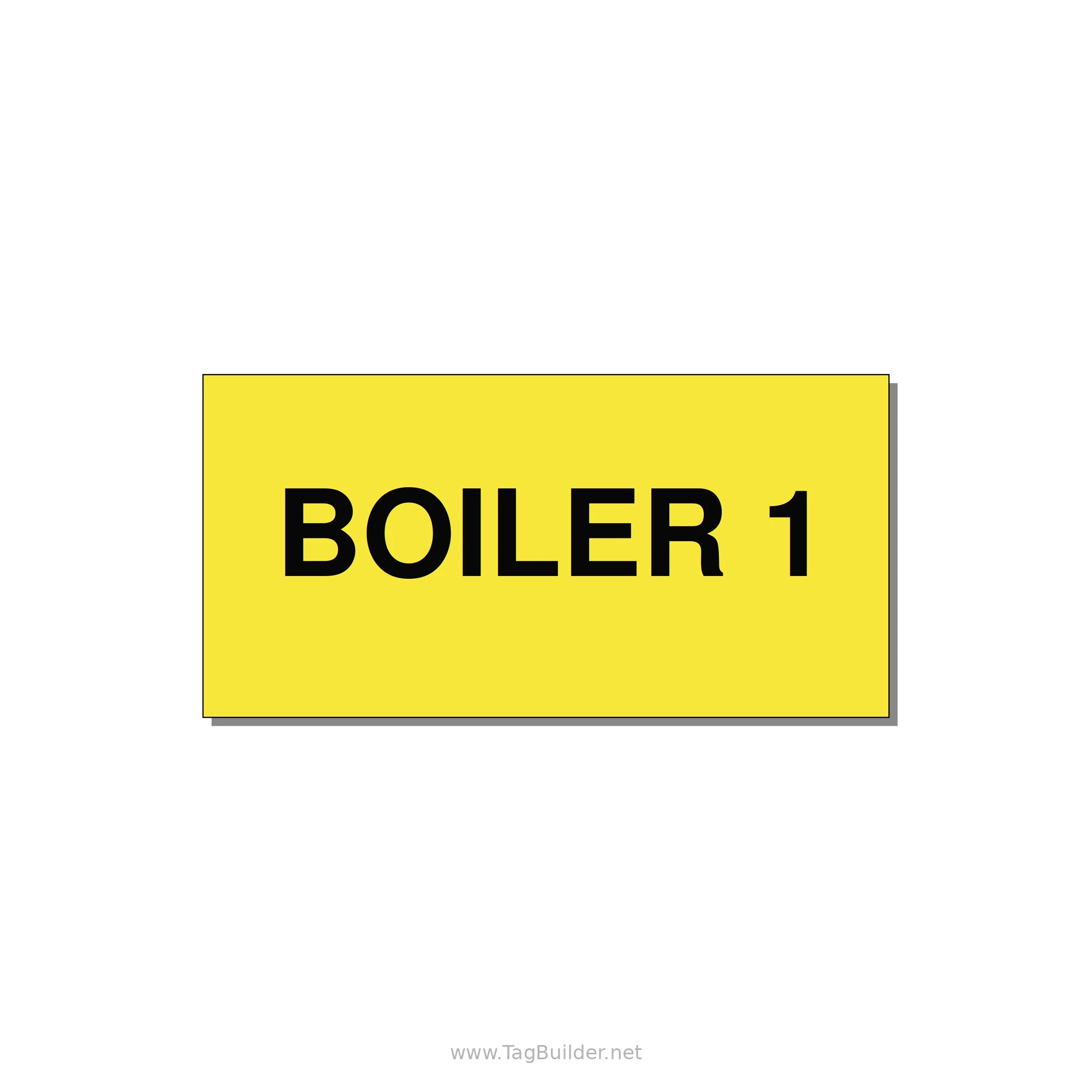 4.0x2.0" Safety Label - BOILER 1 — 4x2" Black on Yellow, Adhesive