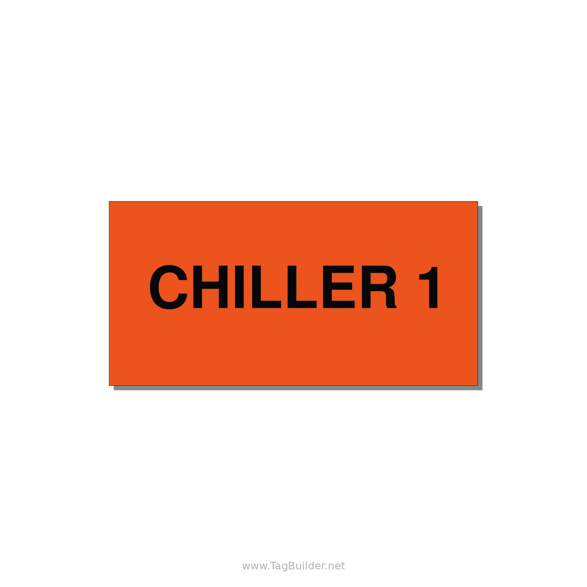 4.0x2.0" Safety Label - CHILLER 1 — 4x2" Black on Orange, Adhesive