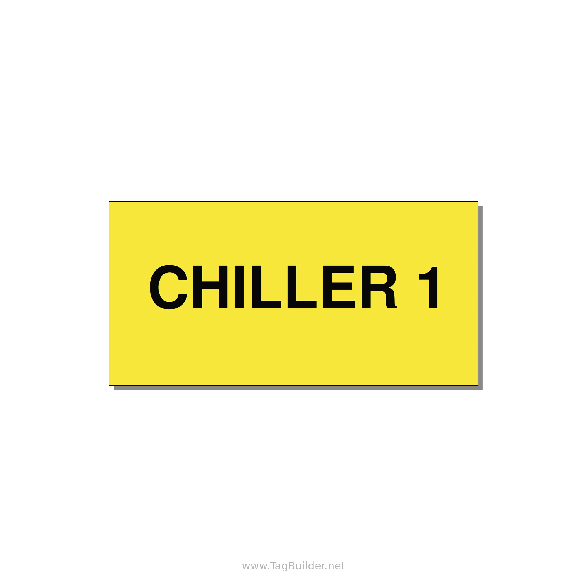 4.0x2.0" Safety Label - CHILLER 1 — 4x2" Black on Yellow, Adhesive