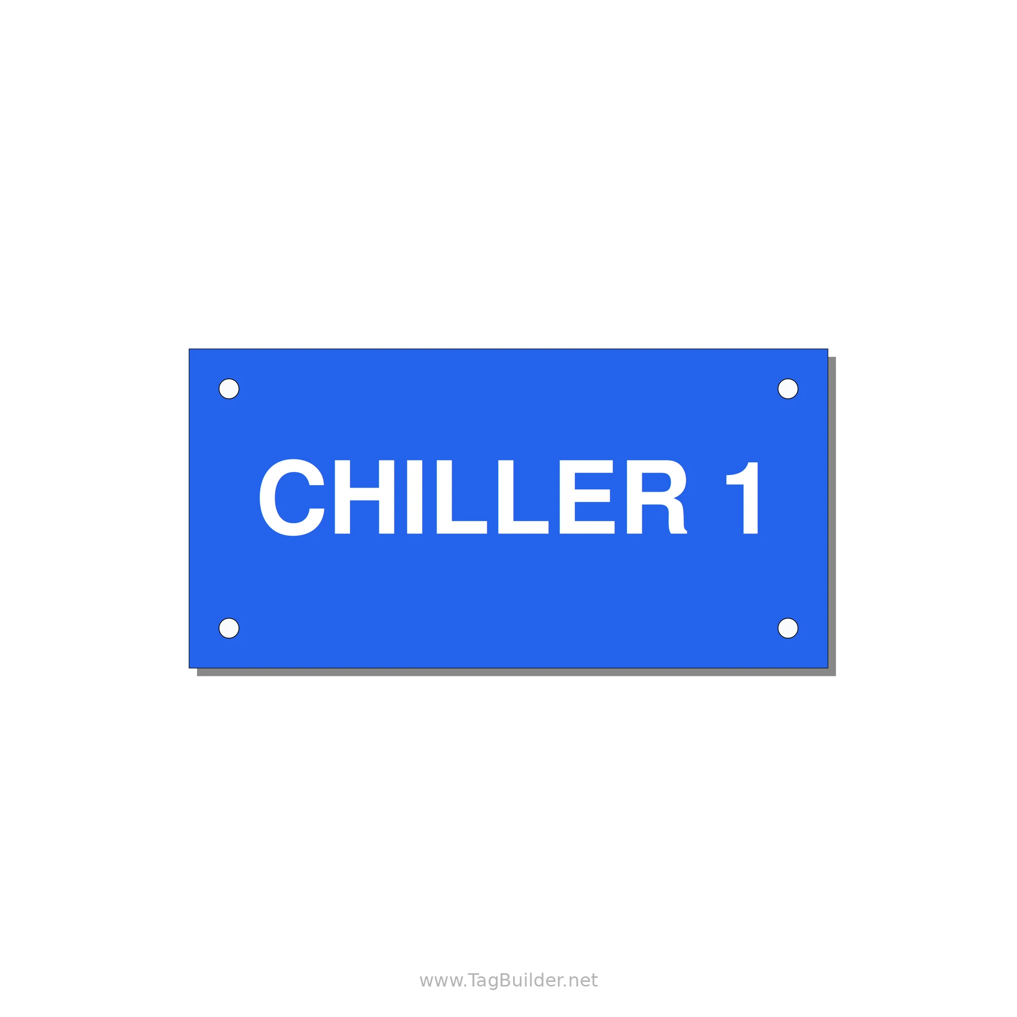 4.0x2.0" Safety Label - CHILLER 1 — 4x2" White on Blue, Holes