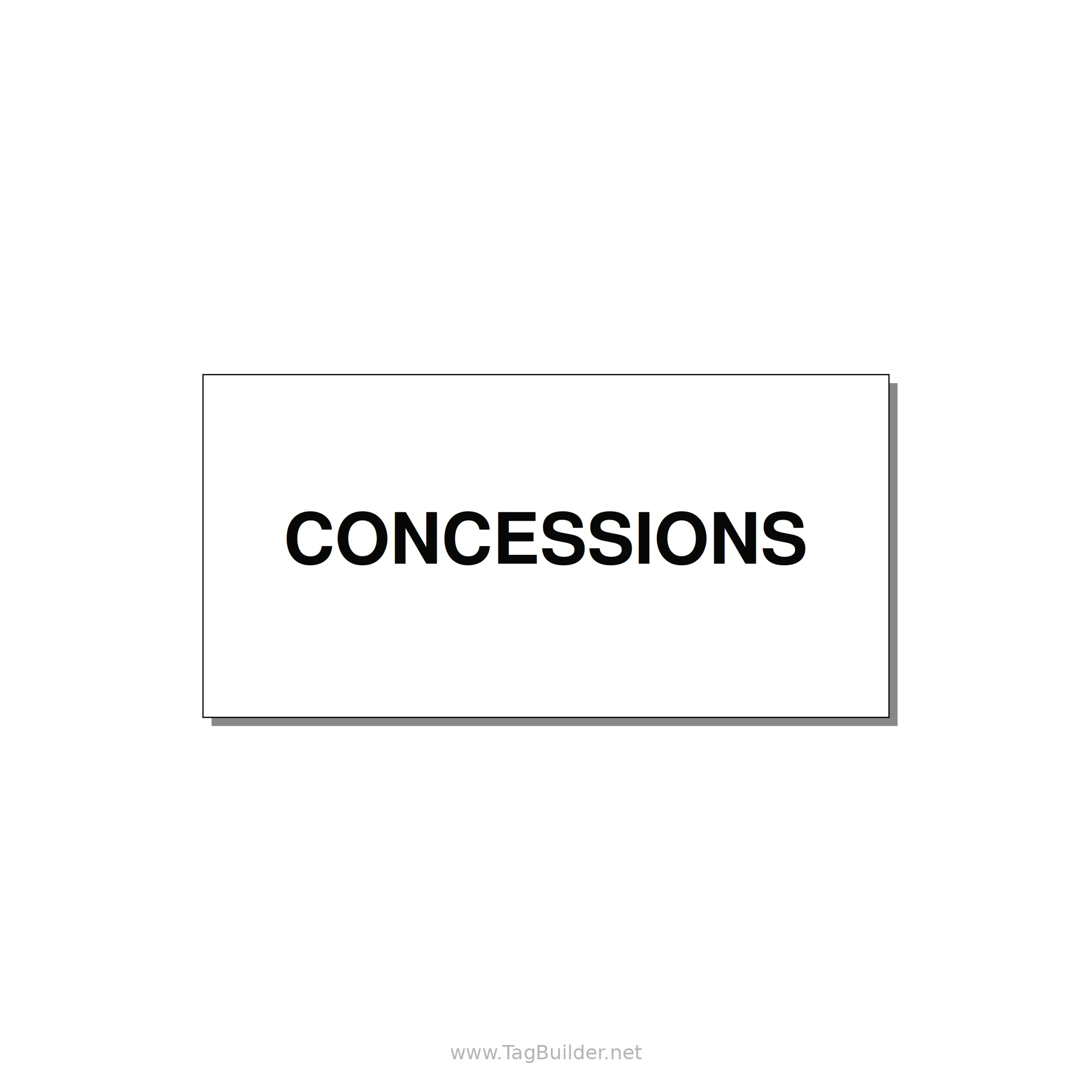 4.0x2.0" Safety Label - CONCESSIONS — 4x2" Black on White, Adhesive