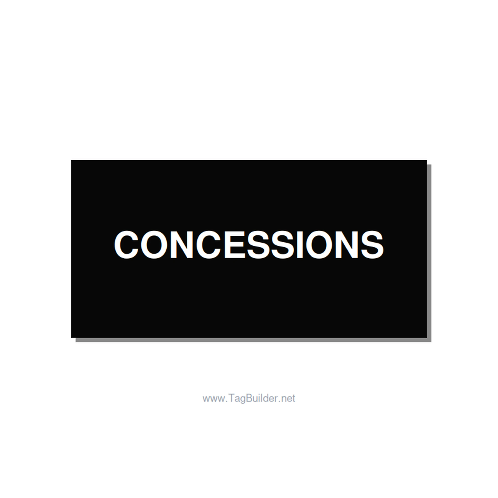 4.0x2.0" Safety Label - CONCESSIONS, White/Black, Adhesive