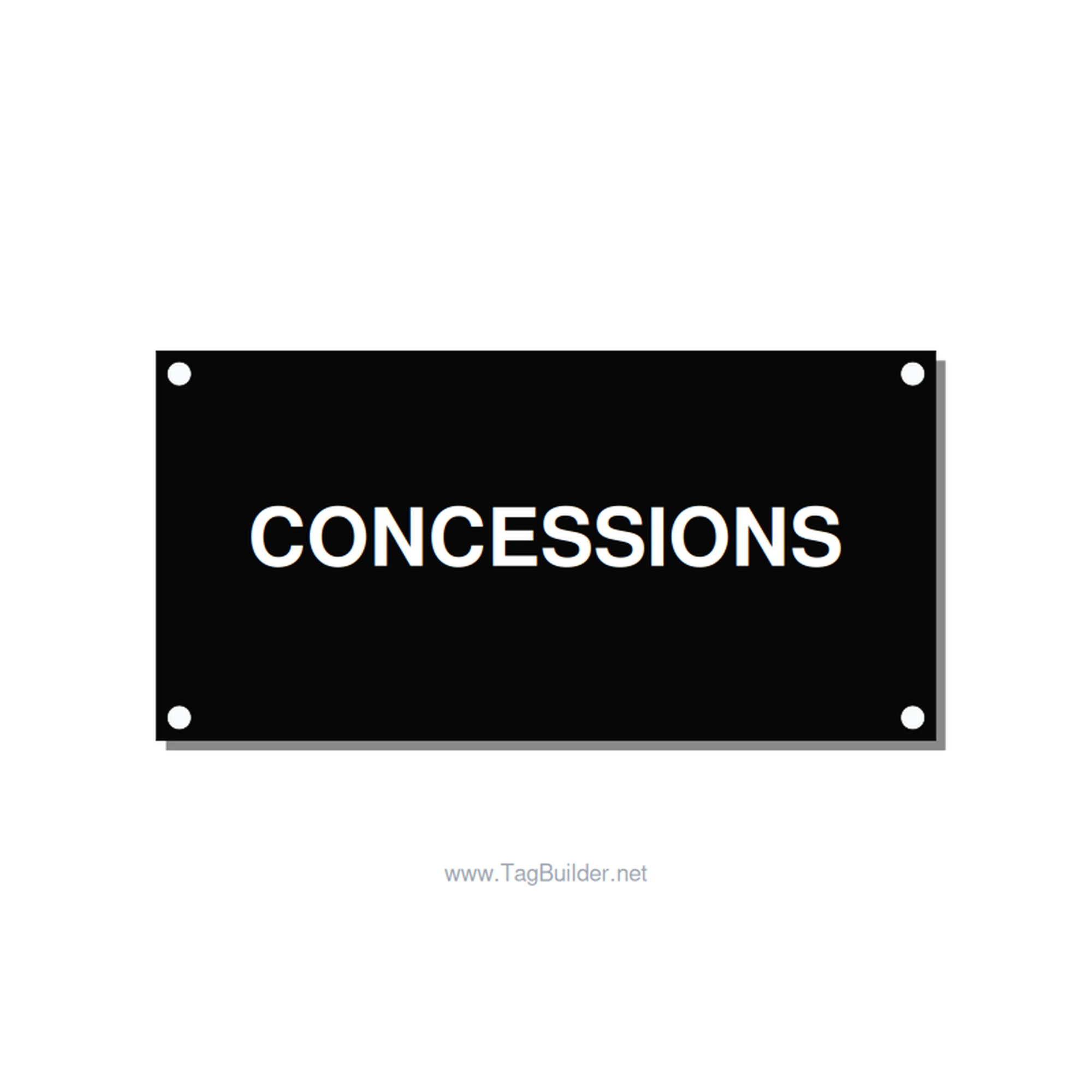 4.0x2.0" Safety Label - CONCESSIONS, White/Black, Holes