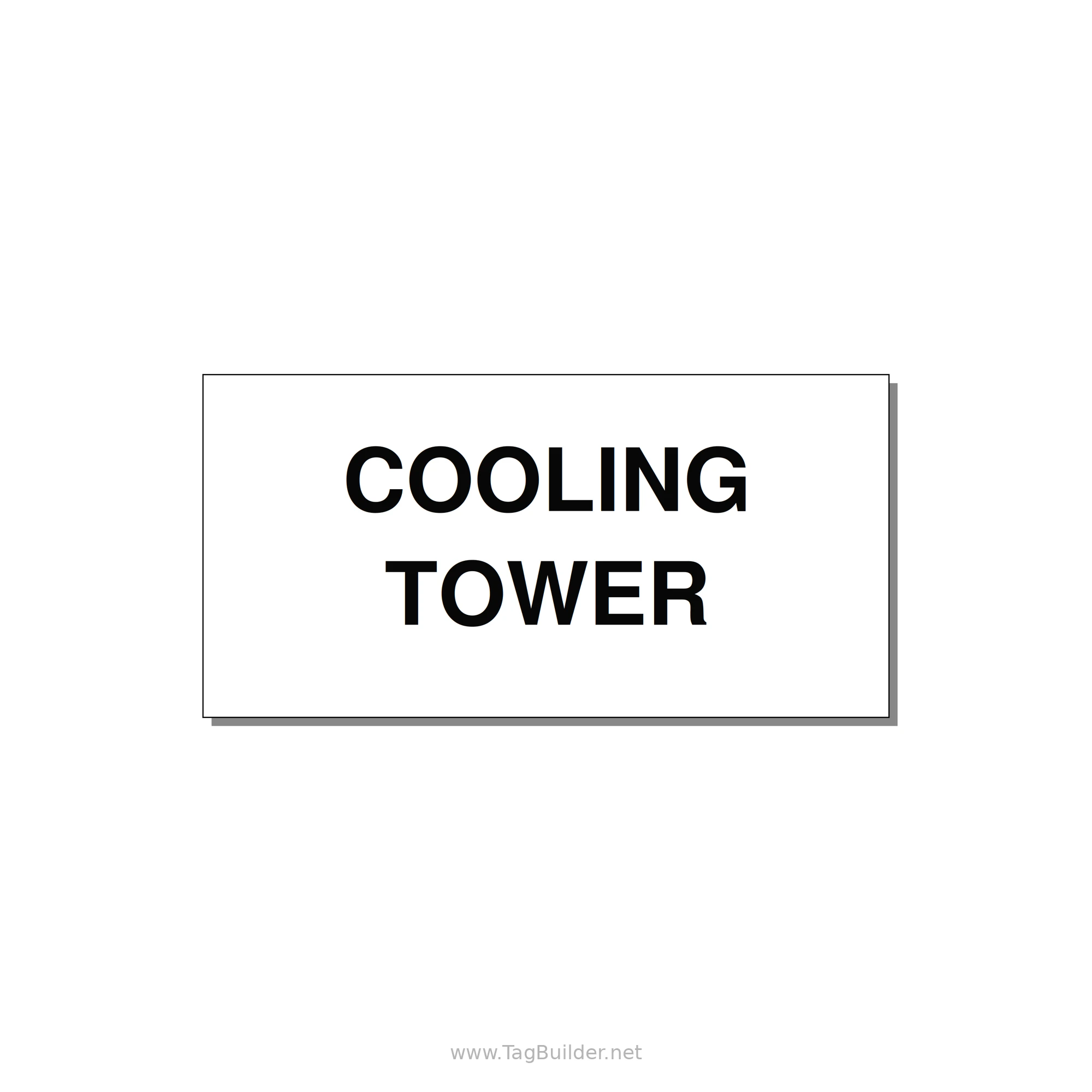 4.0x2.0" Safety Label - COOLING TOWER — 4x2" Black on White, Adhesive
