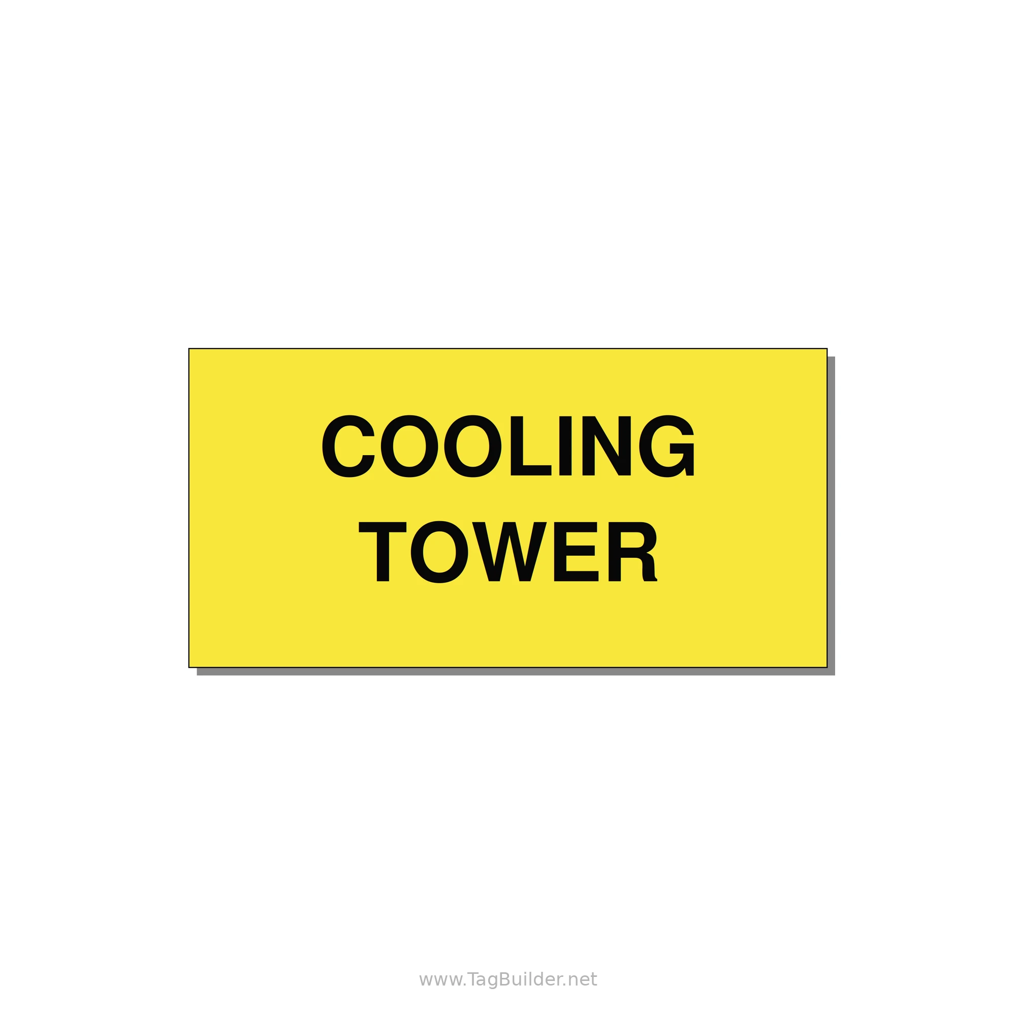 4.0x2.0" Safety Label - COOLING TOWER — 4x2" Black on Yellow, Adhesive