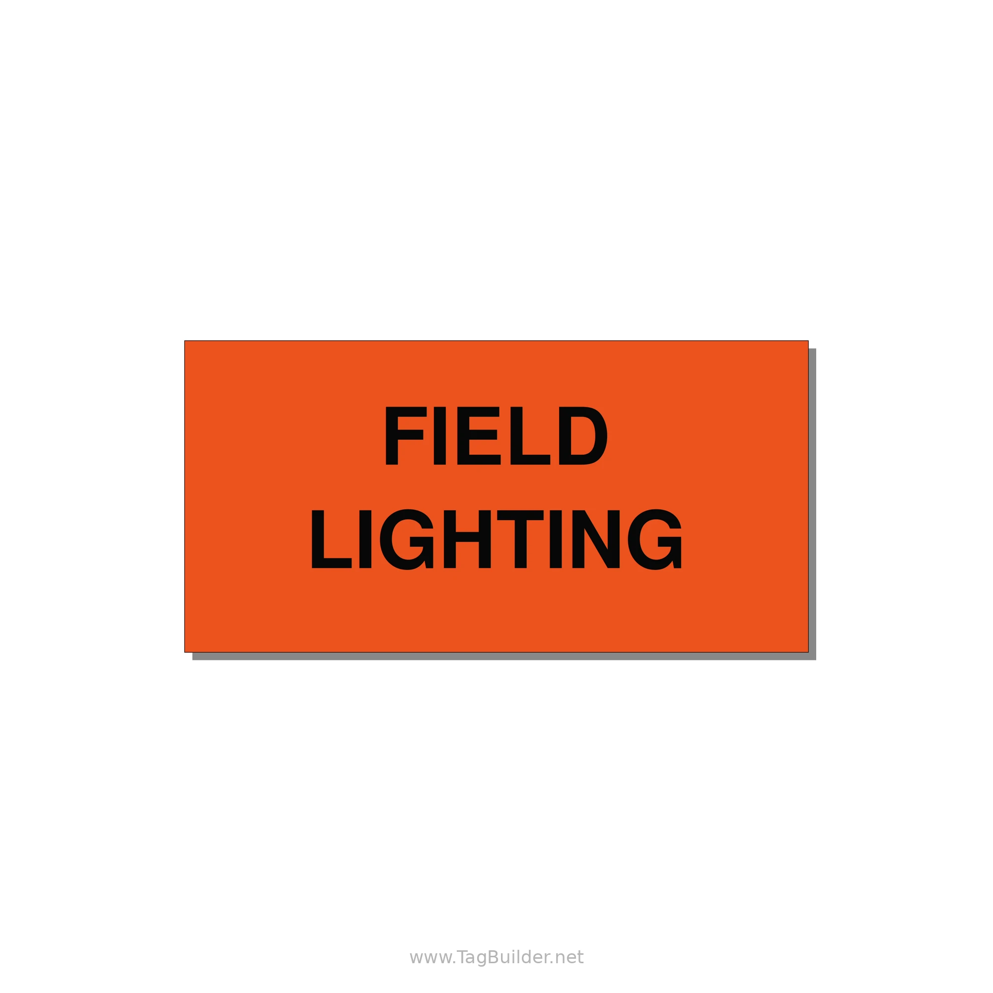 4.0x2.0" Safety Label - FIELD LIGHTING — 4x2" Black on Orange, Adhesive