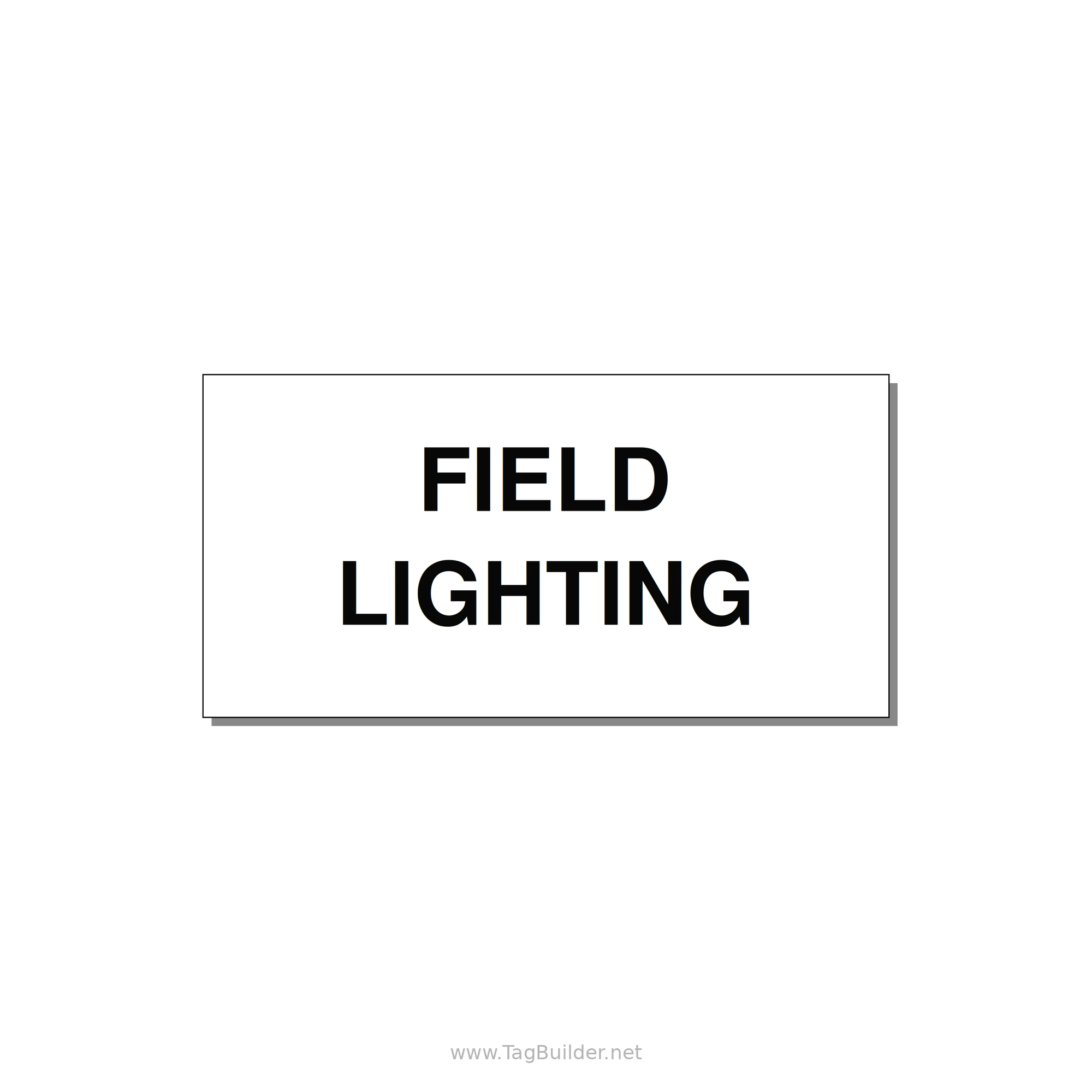 4.0x2.0" Safety Label - FIELD LIGHTING — 4x2" Black on White, Adhesive