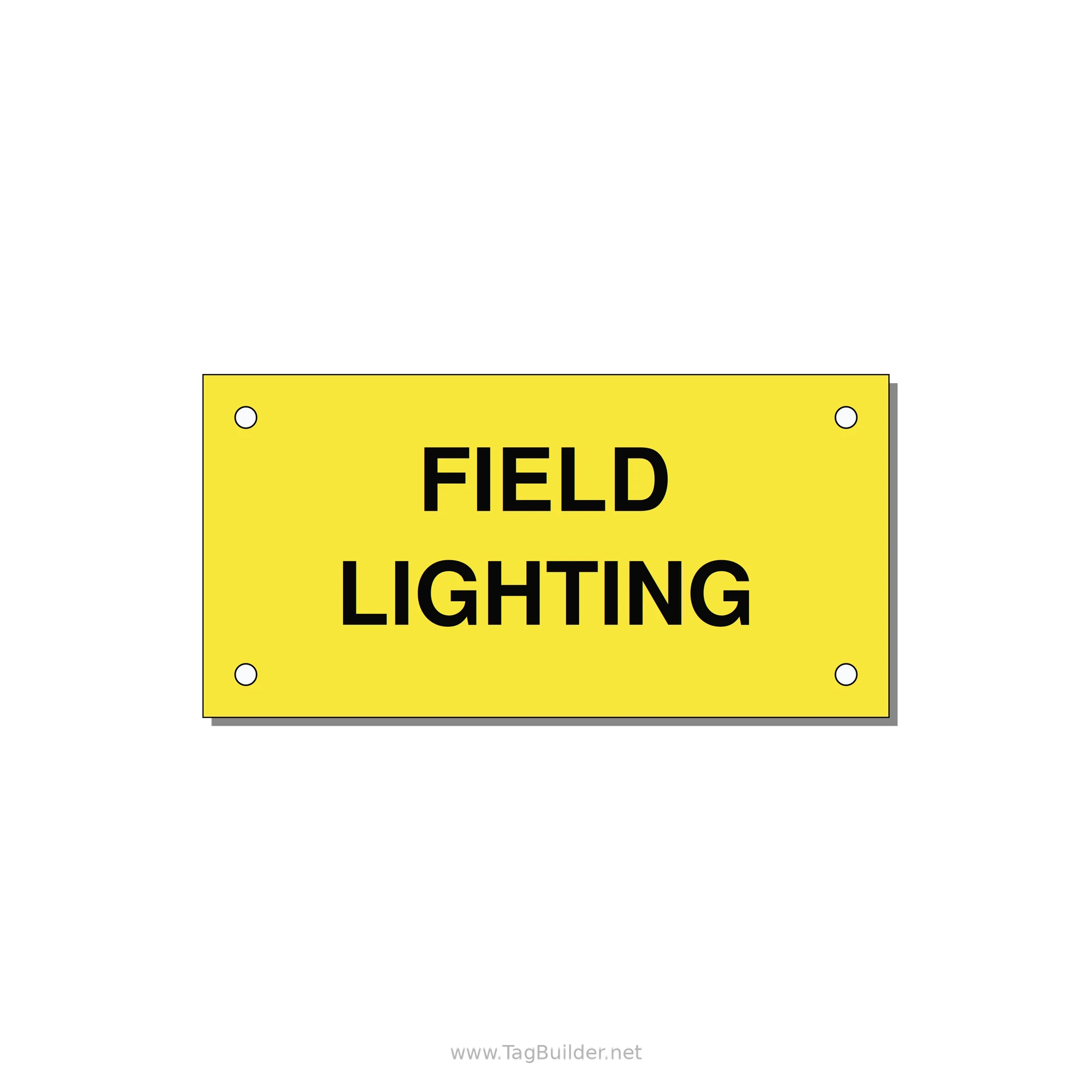 4.0x2.0" Safety Label - FIELD LIGHTING — 4x2" Black on Yellow, Holes
