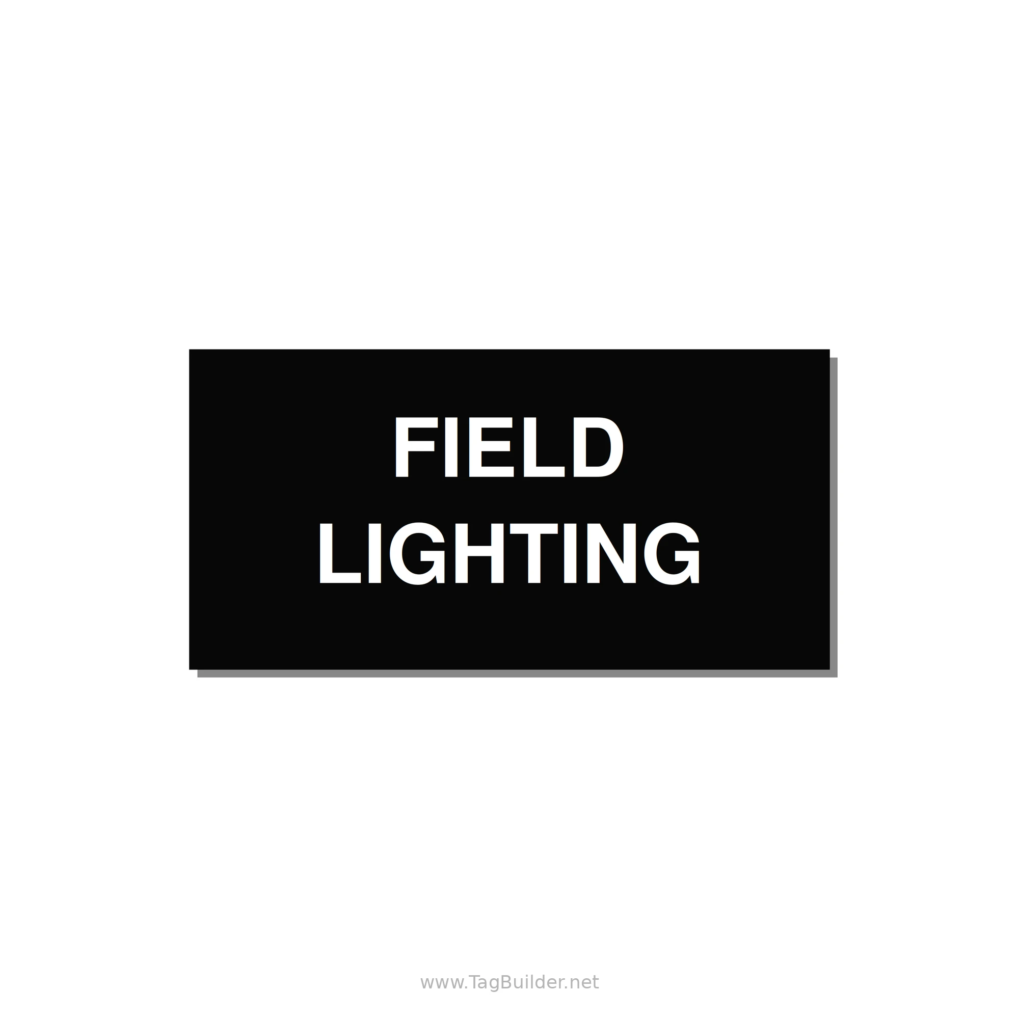 4.0x2.0" Safety Label - FIELD LIGHTING — 4x2" White on Black, Adhesive