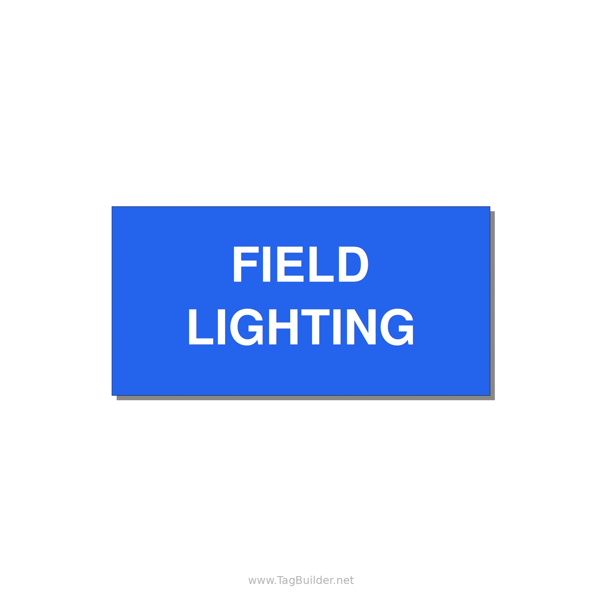 4.0x2.0" Safety Label - FIELD LIGHTING — 4x2" White on Blue, Adhesive