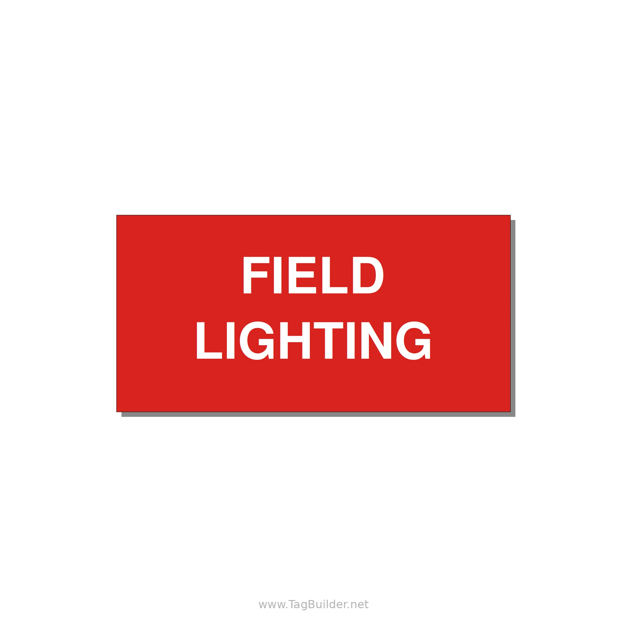 4.0x2.0" Safety Label - FIELD LIGHTING — 4x2" White on Red, Adhesive
