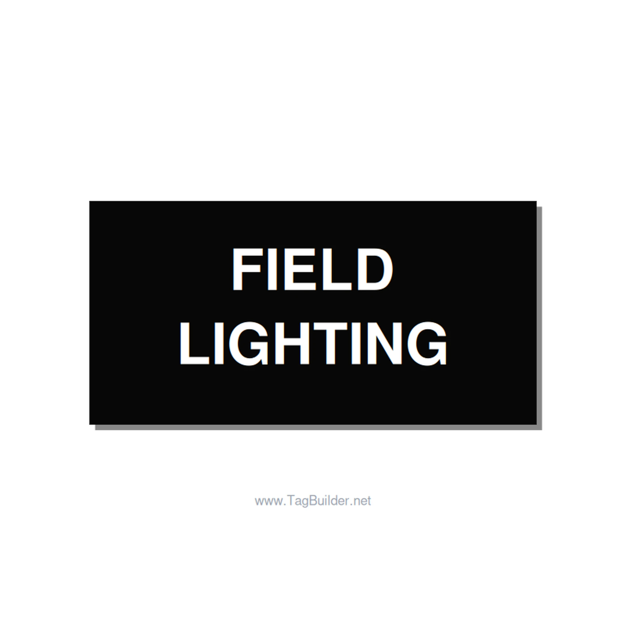 4.0x2.0" Safety Label - FIELD LIGHTING, White/Black, Adhesive