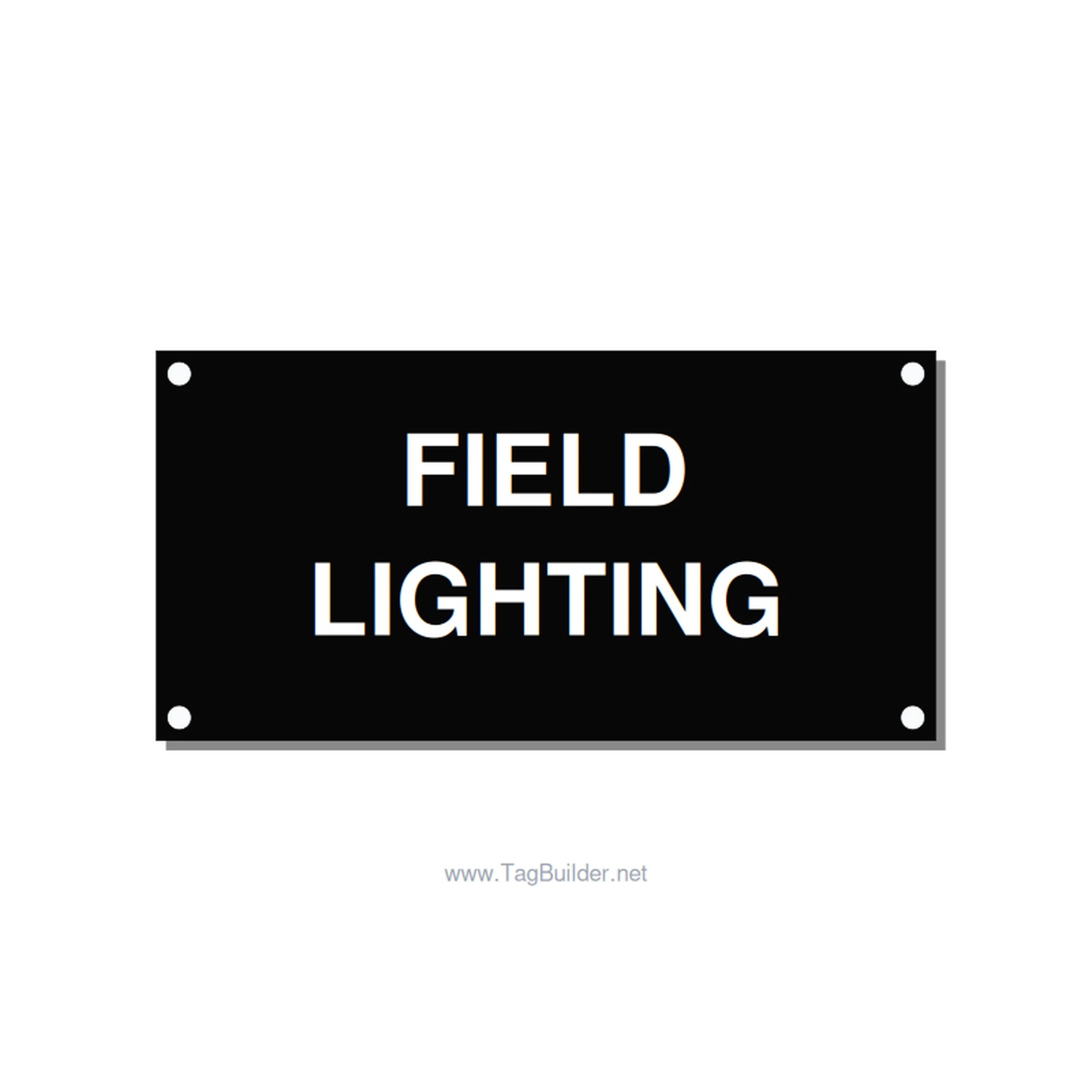 4.0x2.0" Safety Label - FIELD LIGHTING, White/Black, Holes