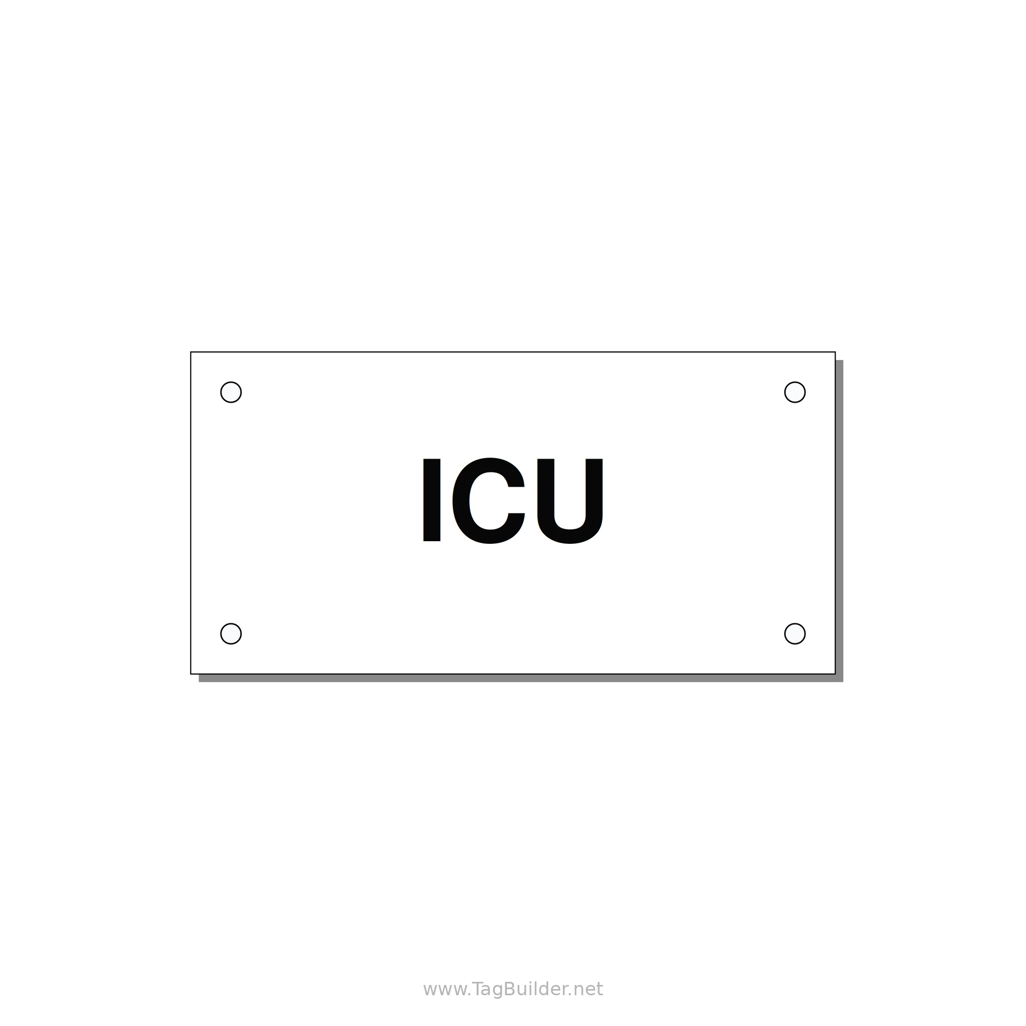 4.0x2.0" Safety Label - ICU — 4x2" Black on White, Holes