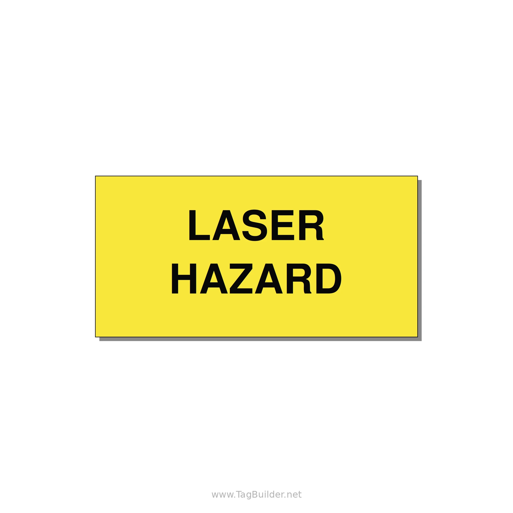 4.0x2.0" Safety Label - LASER HAZARD — 4x2" Black on Yellow, Adhesive