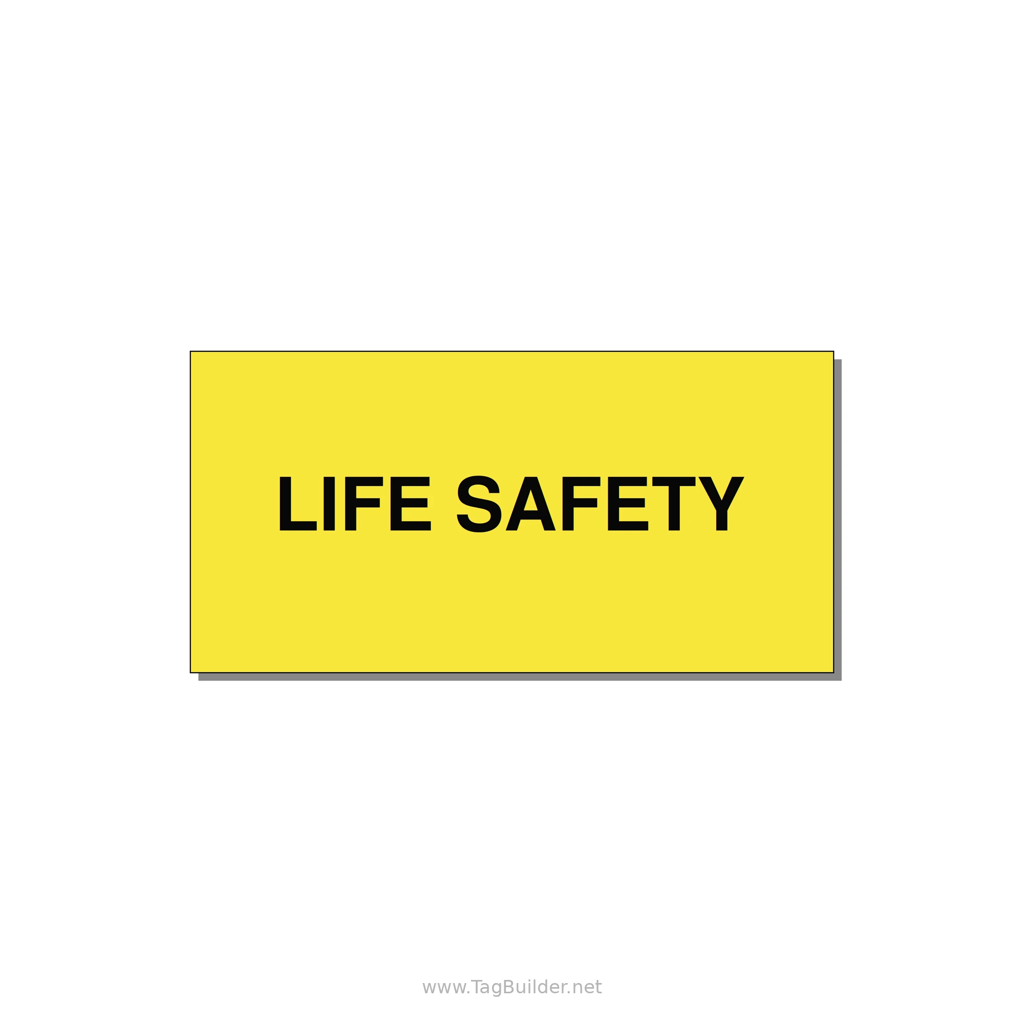 4.0x2.0" Safety Label - LIFE SAFETY — 4x2" Black on Yellow, Adhesive