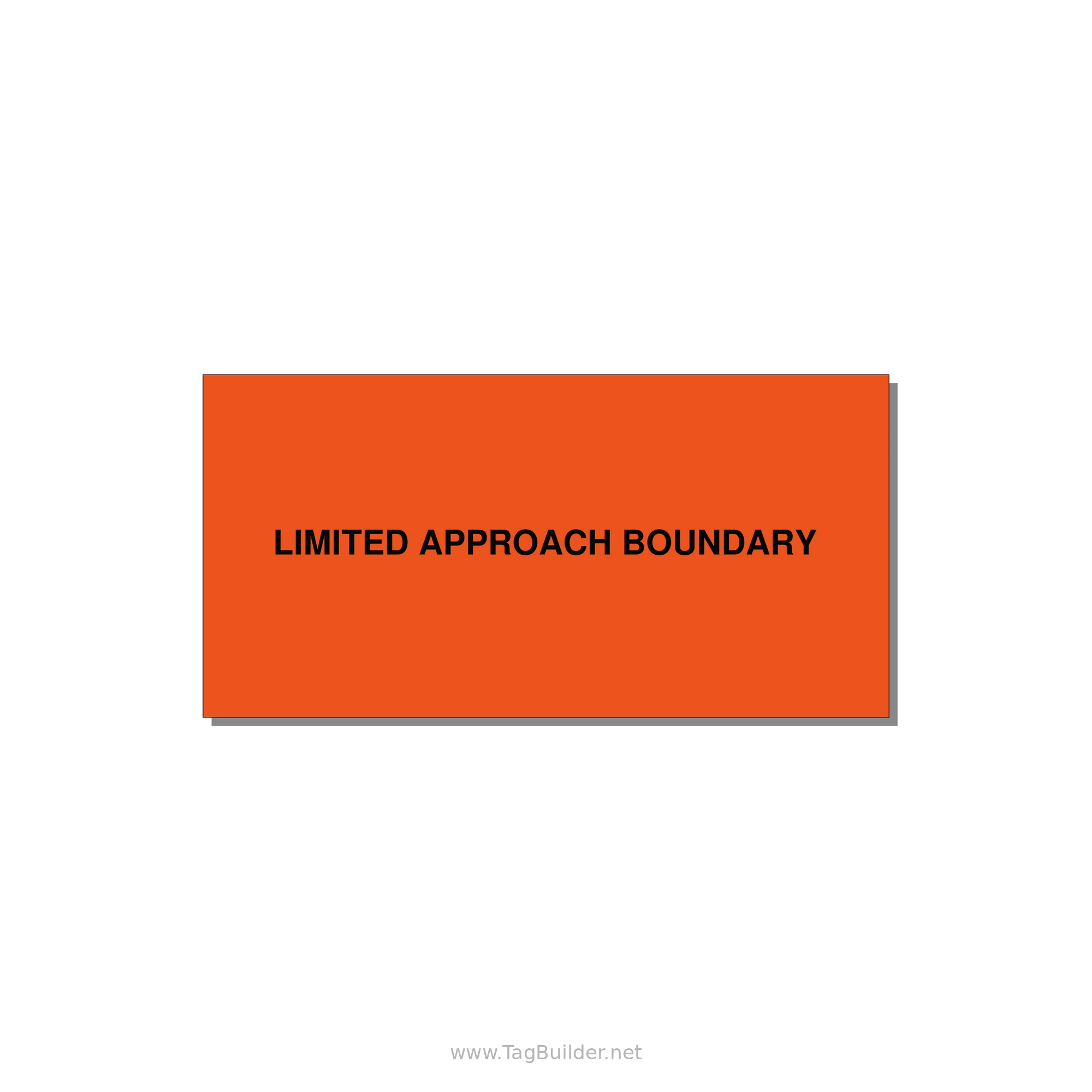 4.0x2.0" Safety Label - LIMITED APPROACH BOUNDARY — 4x2" Black on Orange, Adhesive