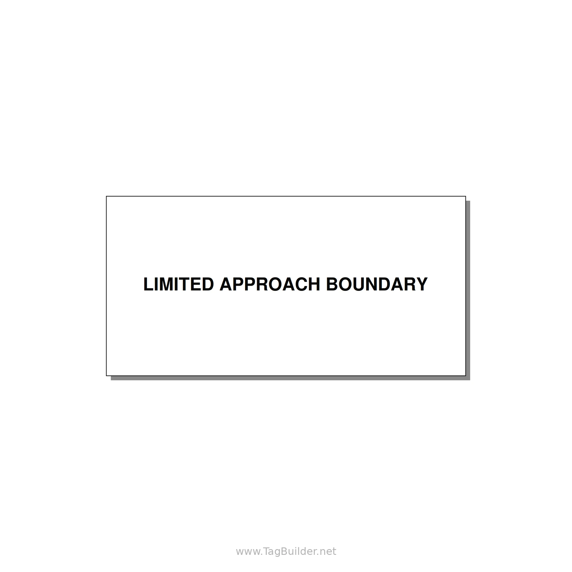4.0x2.0" Safety Label - LIMITED APPROACH BOUNDARY — 4x2" Black on White, Adhesive
