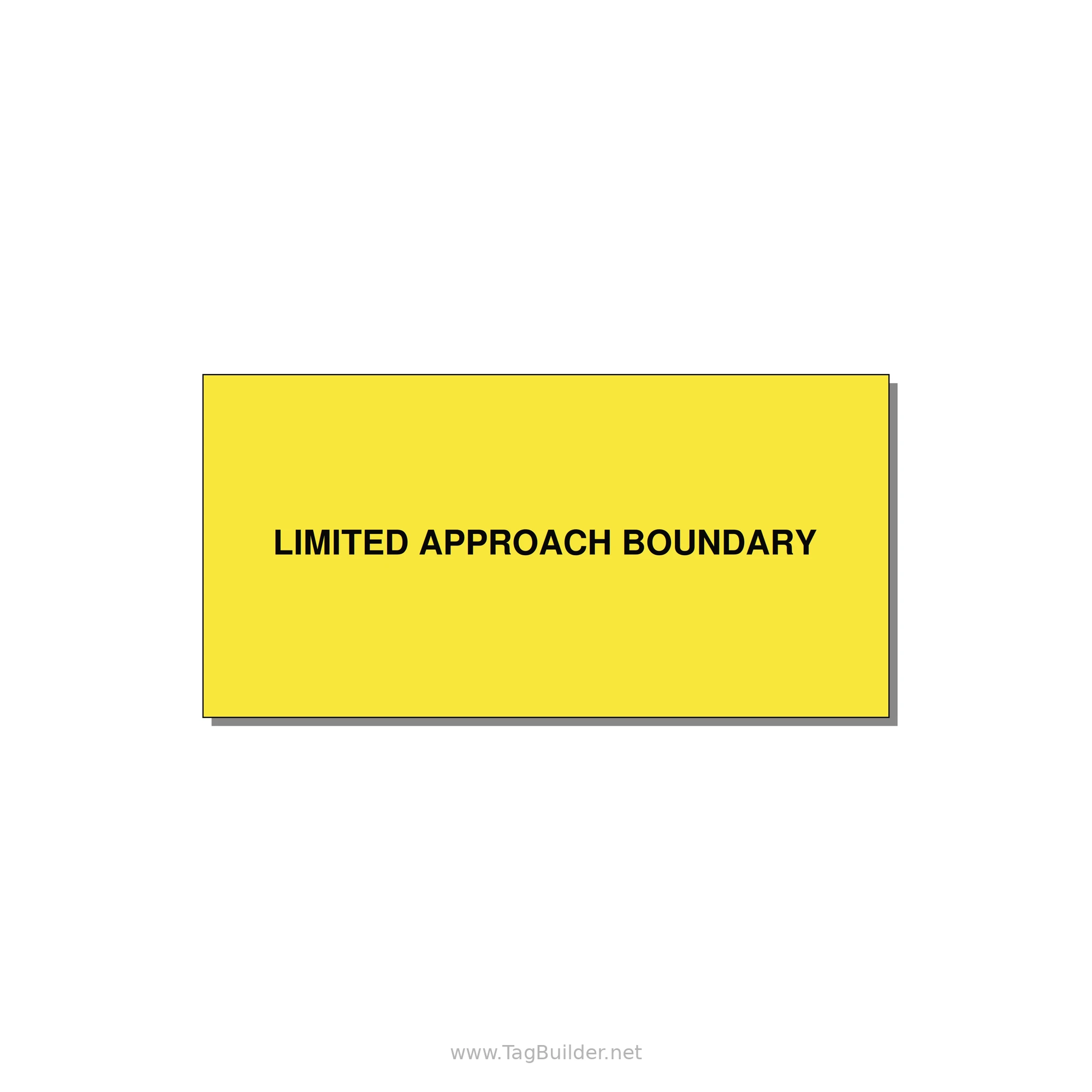 4.0x2.0" Safety Label - LIMITED APPROACH BOUNDARY — 4x2" Black on Yellow, Adhesive