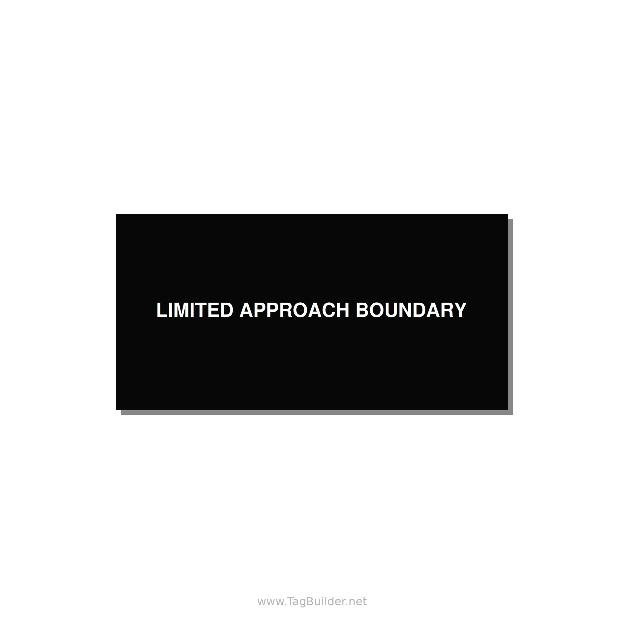 4.0x2.0" Safety Label - LIMITED APPROACH BOUNDARY — 4x2" White on Black, Adhesive