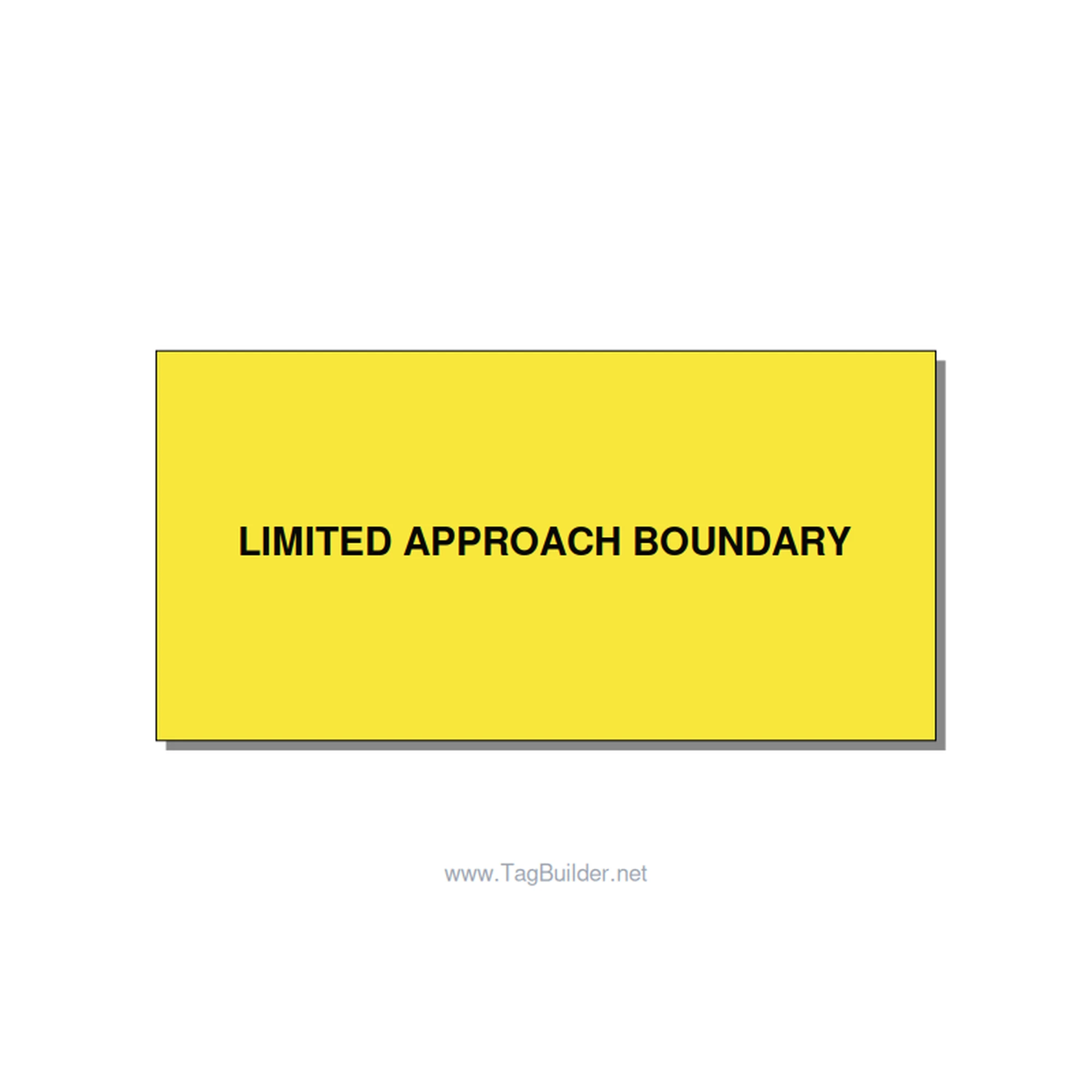 4.0x2.0" Safety Label - LIMITED APPROACH BOUNDARY, Black/Yellow, Adhesive