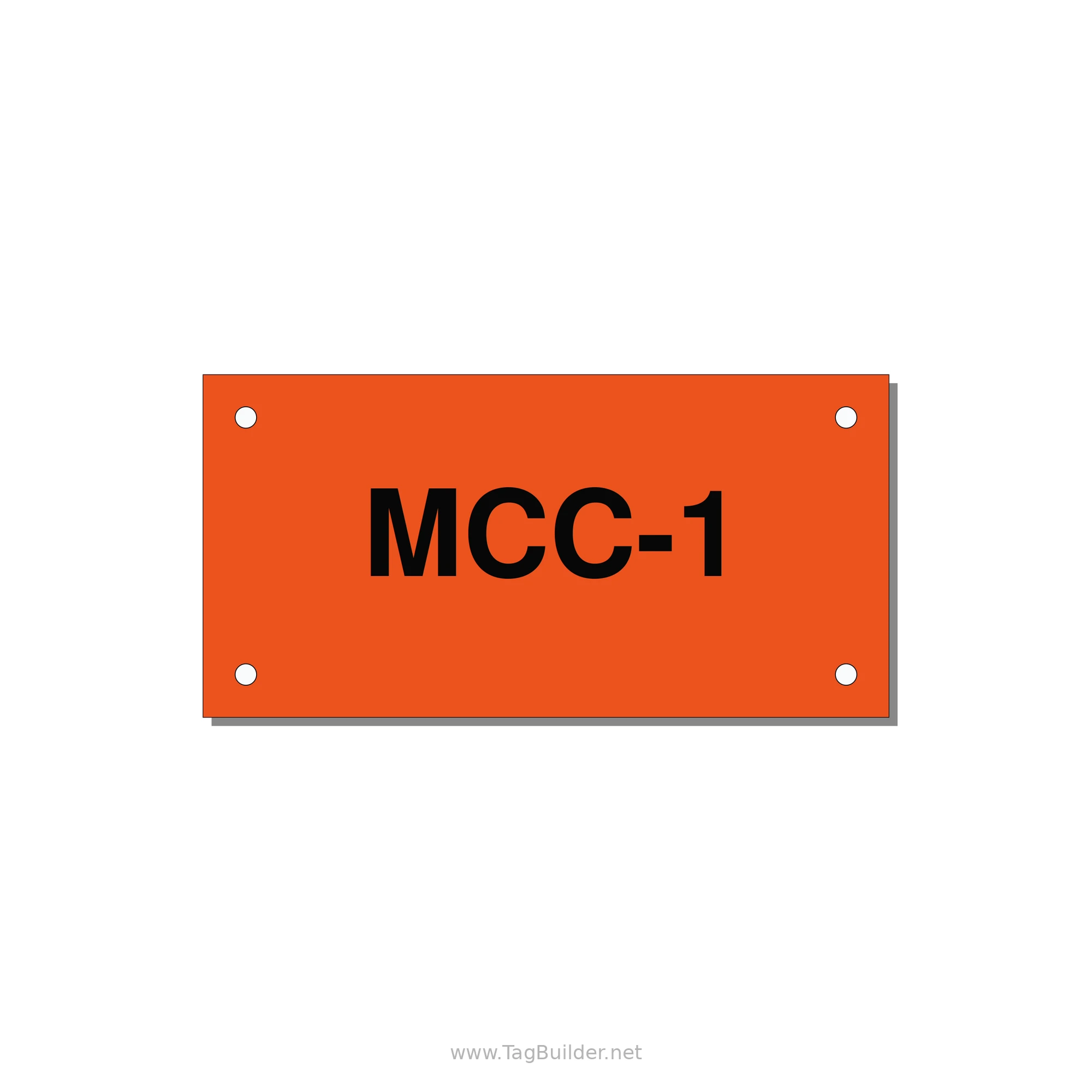 4.0x2.0" Safety Label - MCC-1 — 4x2" Black on Orange, Holes
