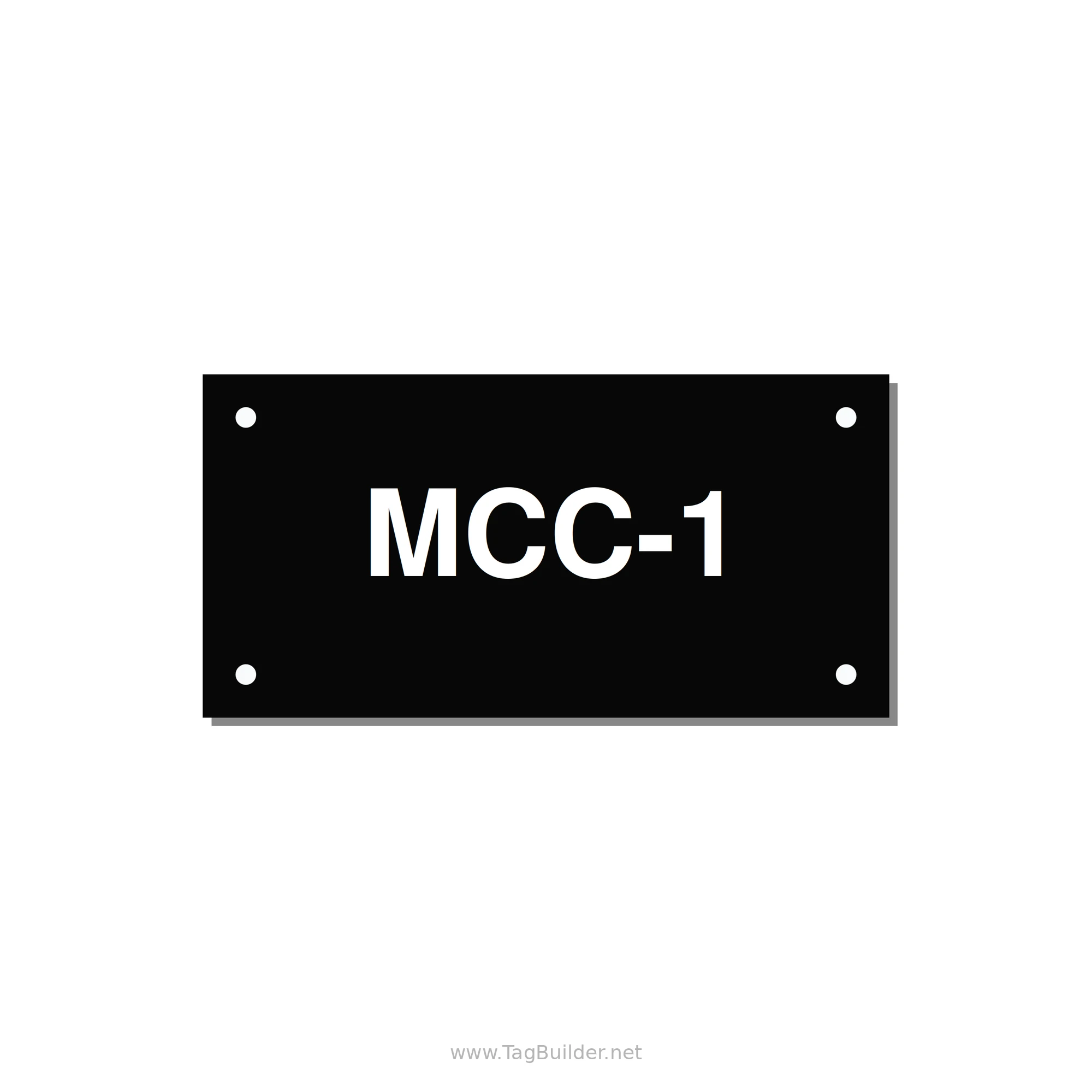 4.0x2.0" Safety Label - MCC-1 — 4x2" White on Black, Holes