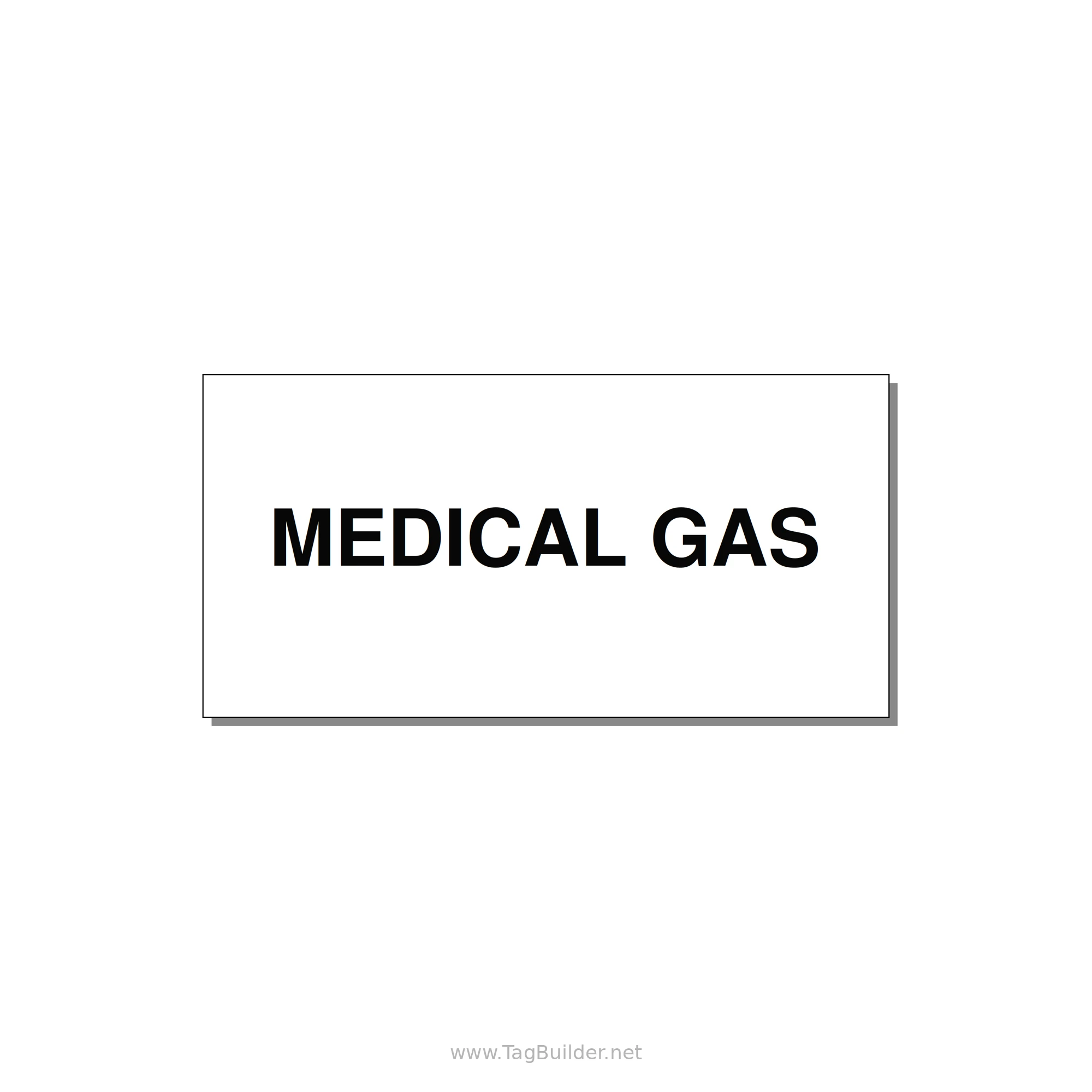 4.0x2.0" Safety Label - MEDICAL GAS — 4x2" Black on White, Adhesive