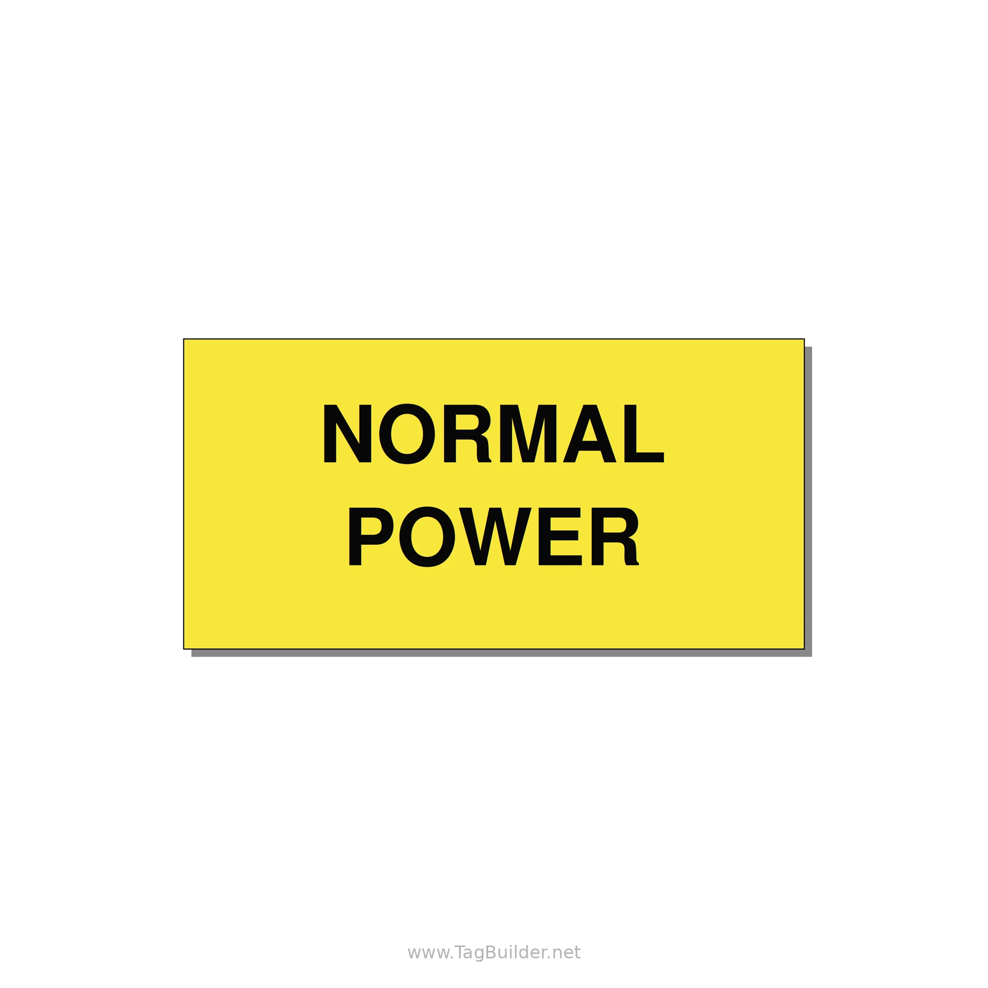 4.0x2.0" Safety Label - NORMAL POWER — 4x2" Black on Yellow, Adhesive