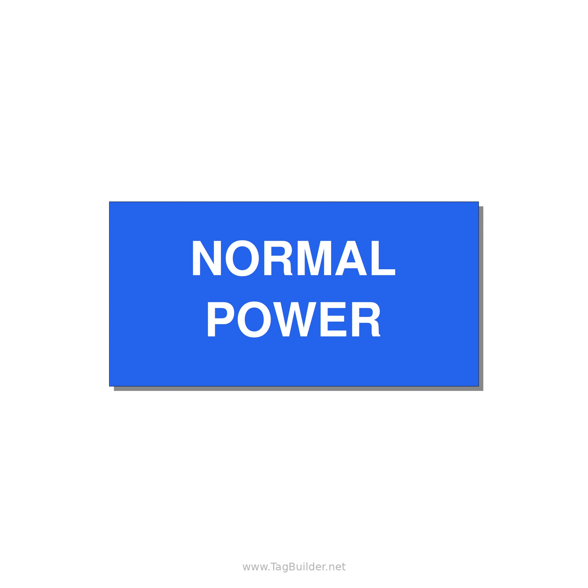 4.0x2.0" Safety Label - NORMAL POWER — 4x2" White on Blue, Adhesive