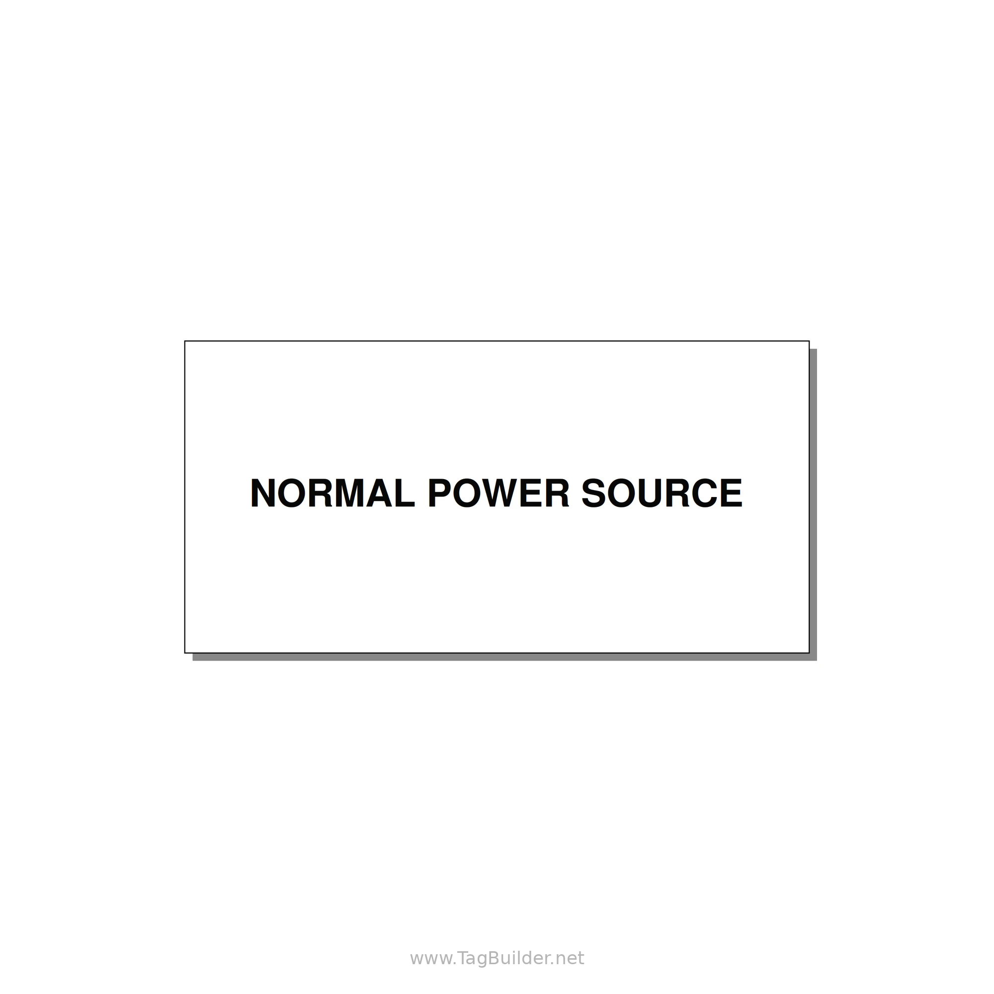 4.0x2.0" Safety Label - NORMAL POWER SOURCE — 4x2" Black on White, Adhesive