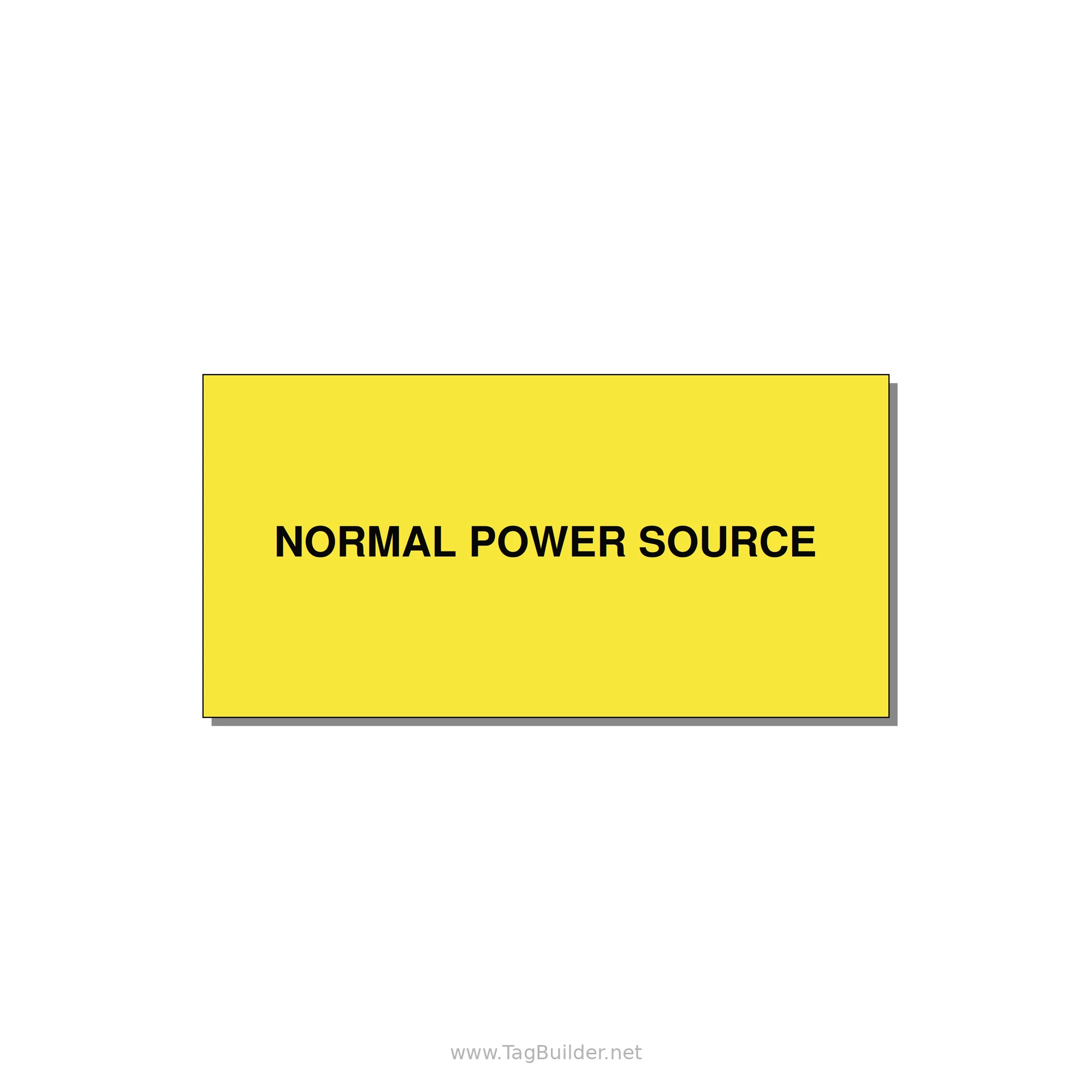4.0x2.0" Safety Label - NORMAL POWER SOURCE — 4x2" Black on Yellow, Adhesive