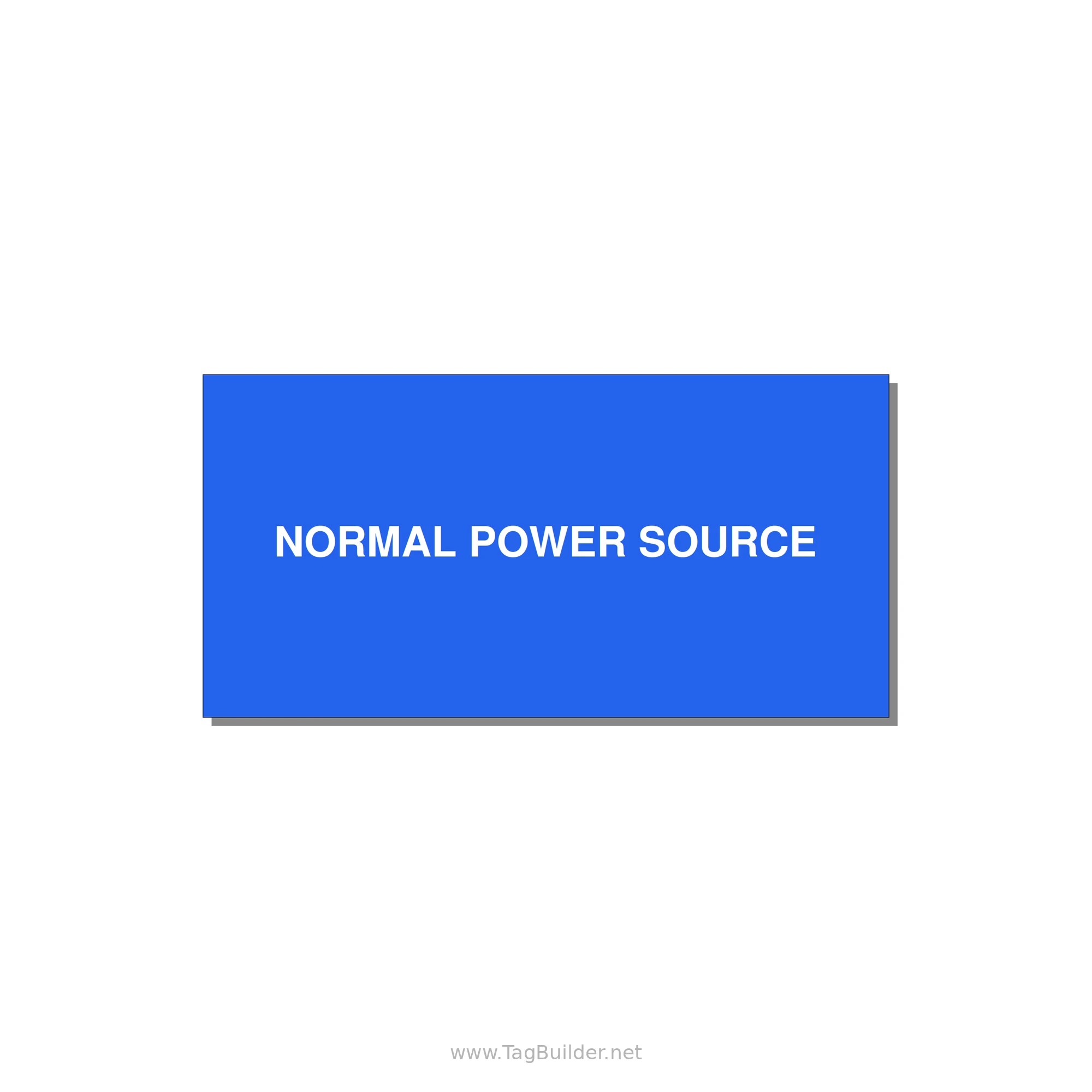 4.0x2.0" Safety Label - NORMAL POWER SOURCE — 4x2" White on Blue, Adhesive