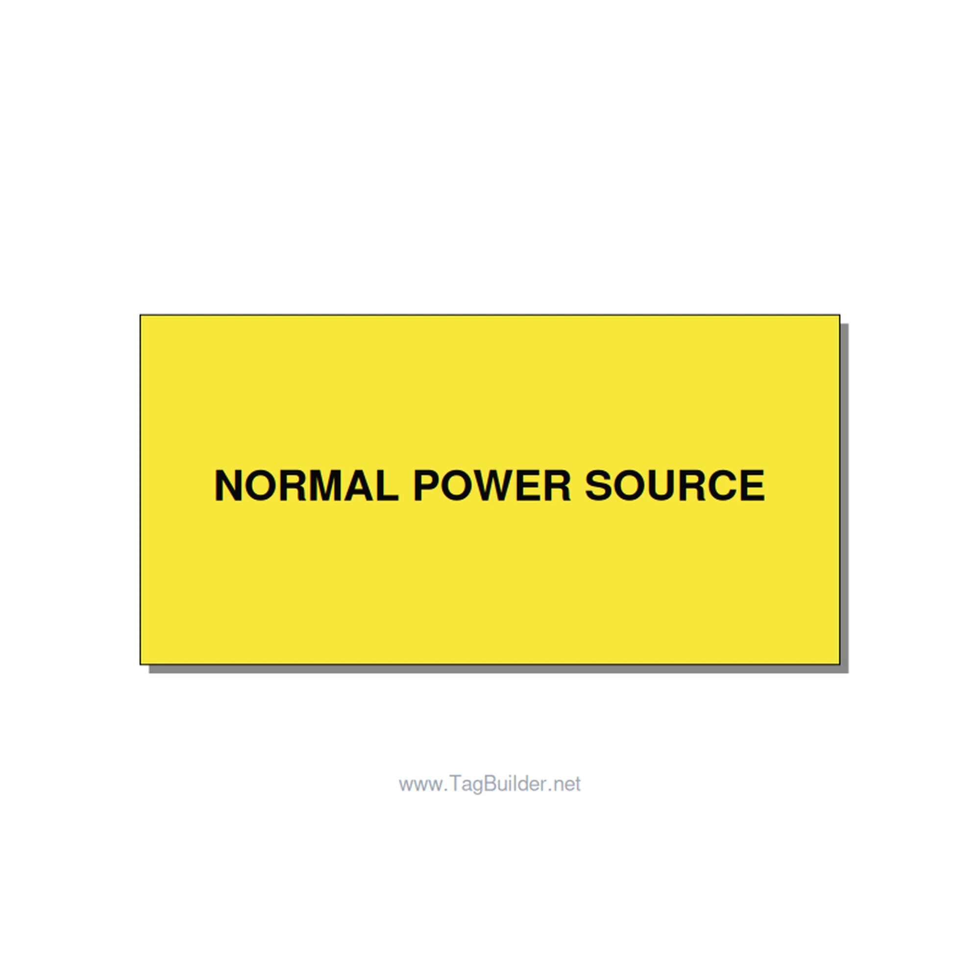 4.0x2.0" Safety Label - NORMAL POWER SOURCE, Black/Yellow, Adhesive