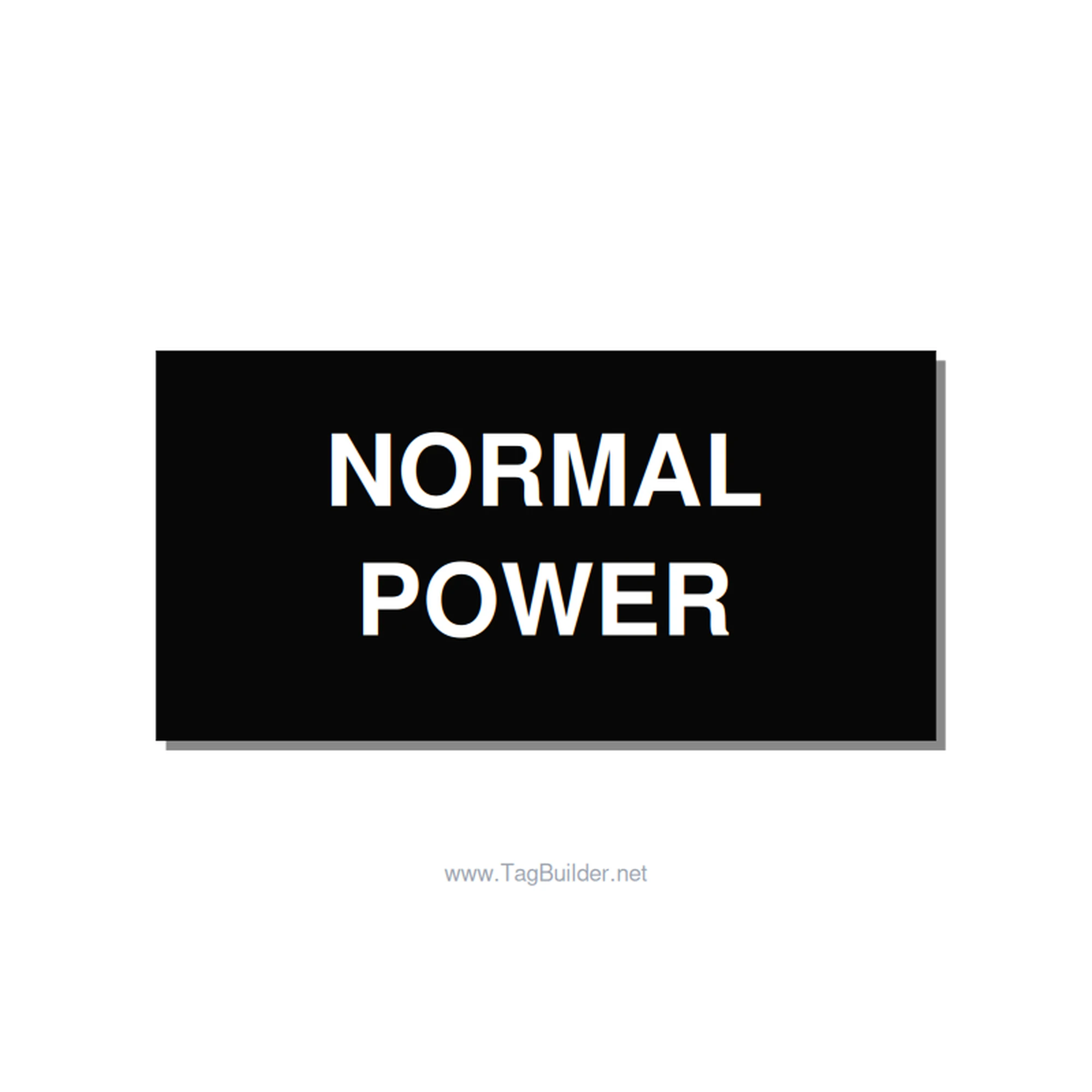 4.0x2.0" Safety Label - NORMAL POWER, White/Black, Adhesive