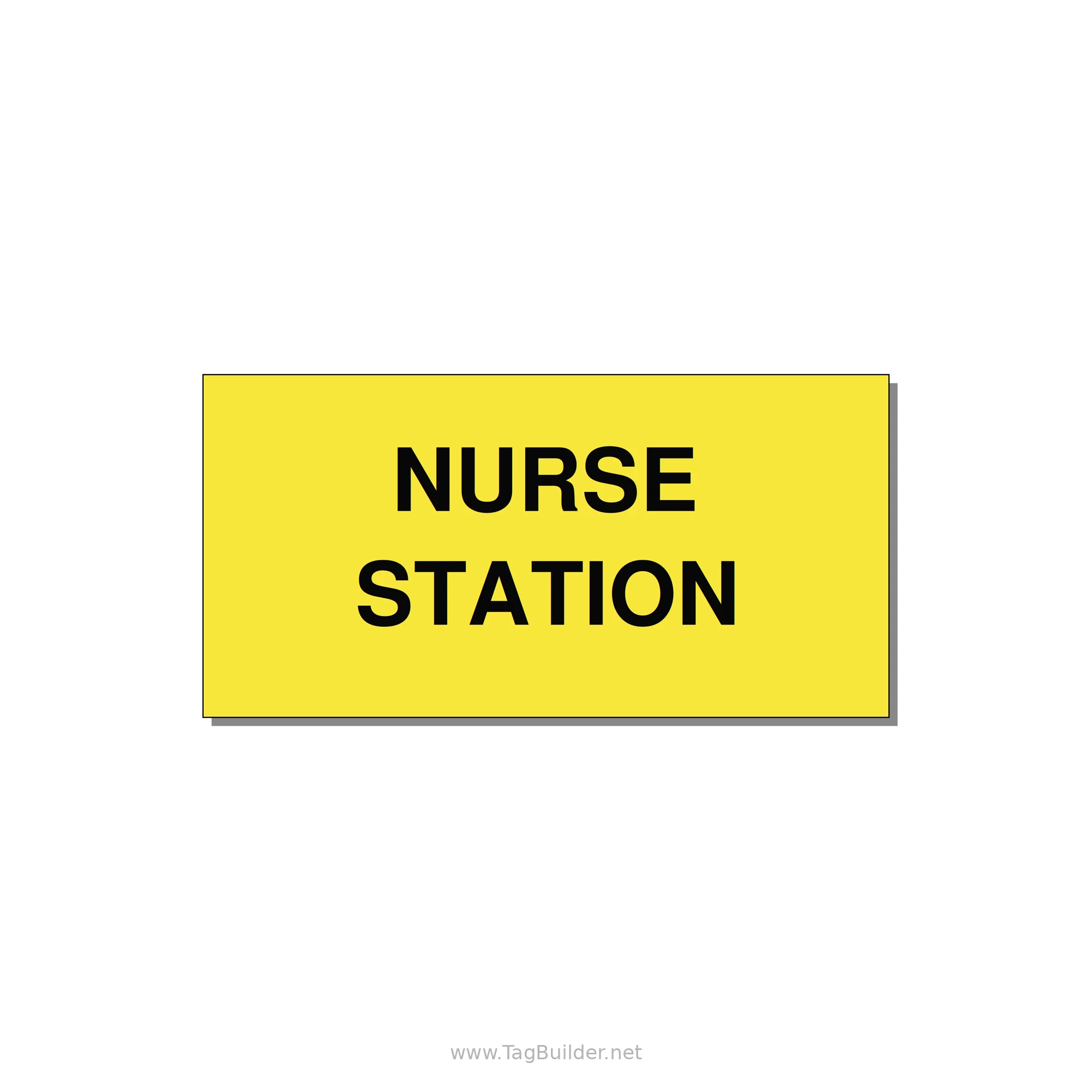 4.0x2.0" Safety Label - NURSE STATION — 4x2" Black on Yellow, Adhesive