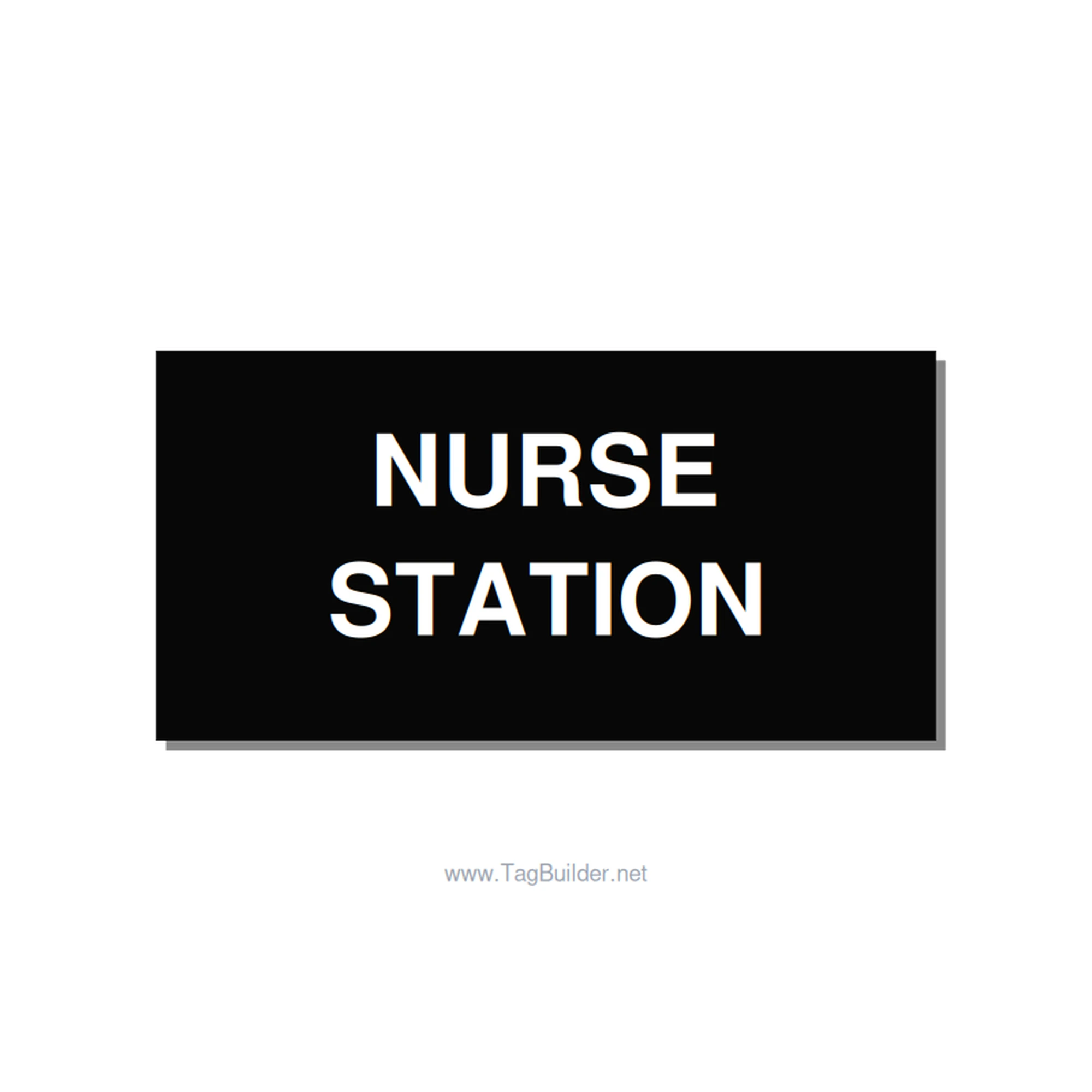 4.0x2.0" Safety Label - NURSE STATION, White/Black, Adhesive
