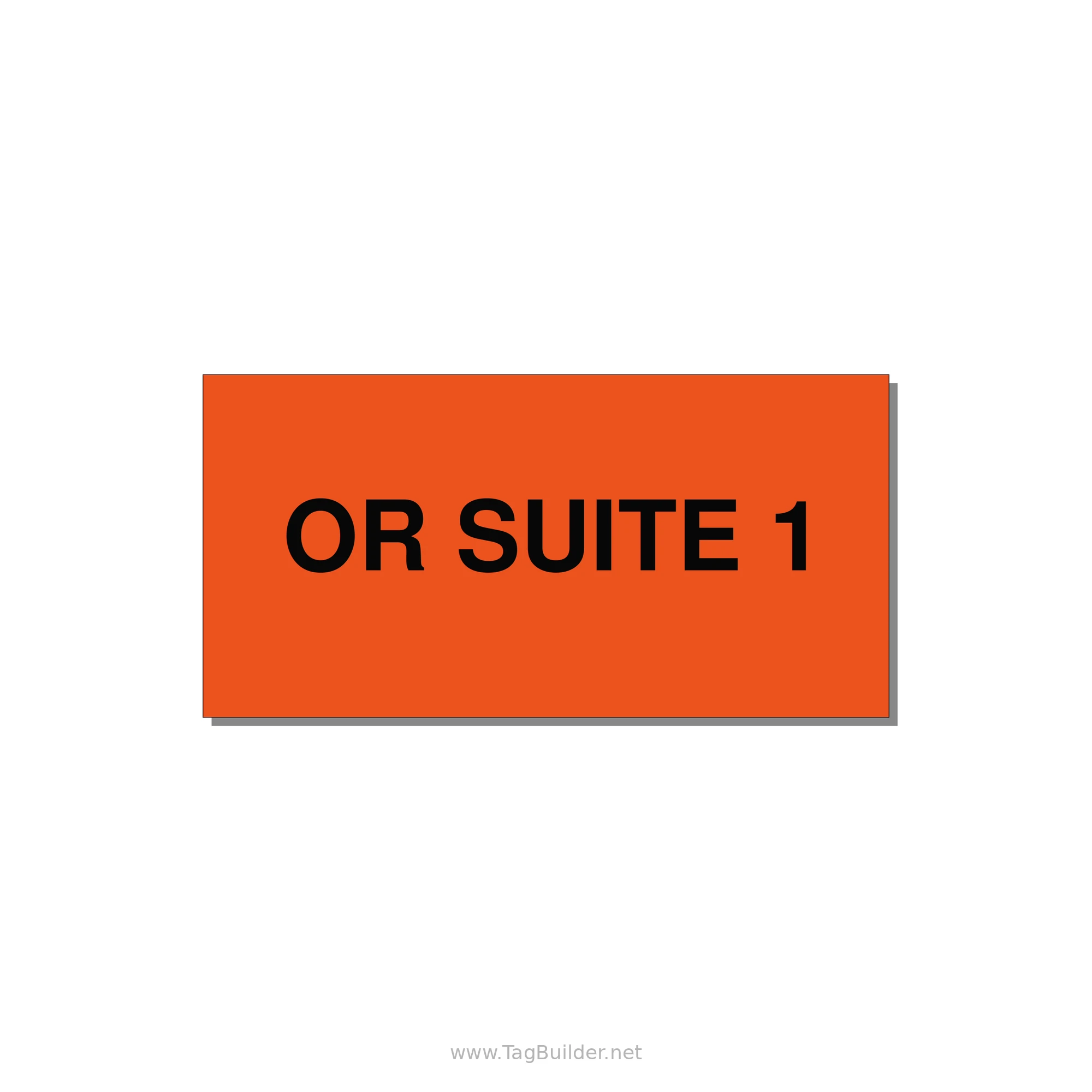 4.0x2.0" Safety Label - OR SUITE 1 — 4x2" Black on Orange, Adhesive
