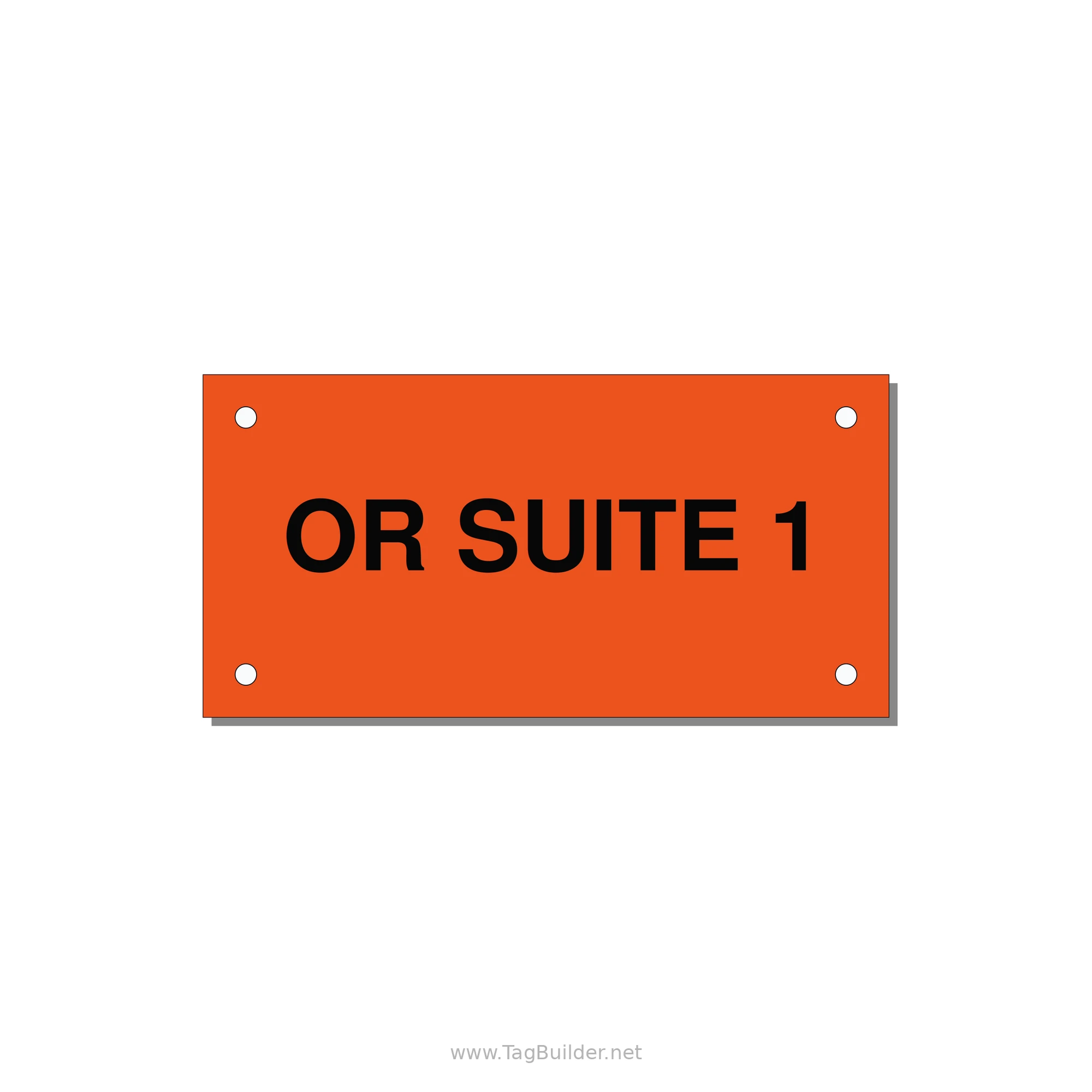 4.0x2.0" Safety Label - OR SUITE 1 — 4x2" Black on Orange, Holes