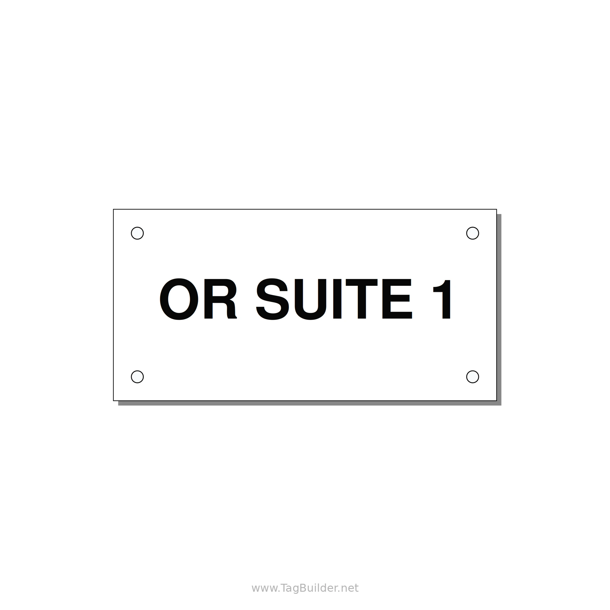 4.0x2.0" Safety Label - OR SUITE 1 — 4x2" Black on White, Holes