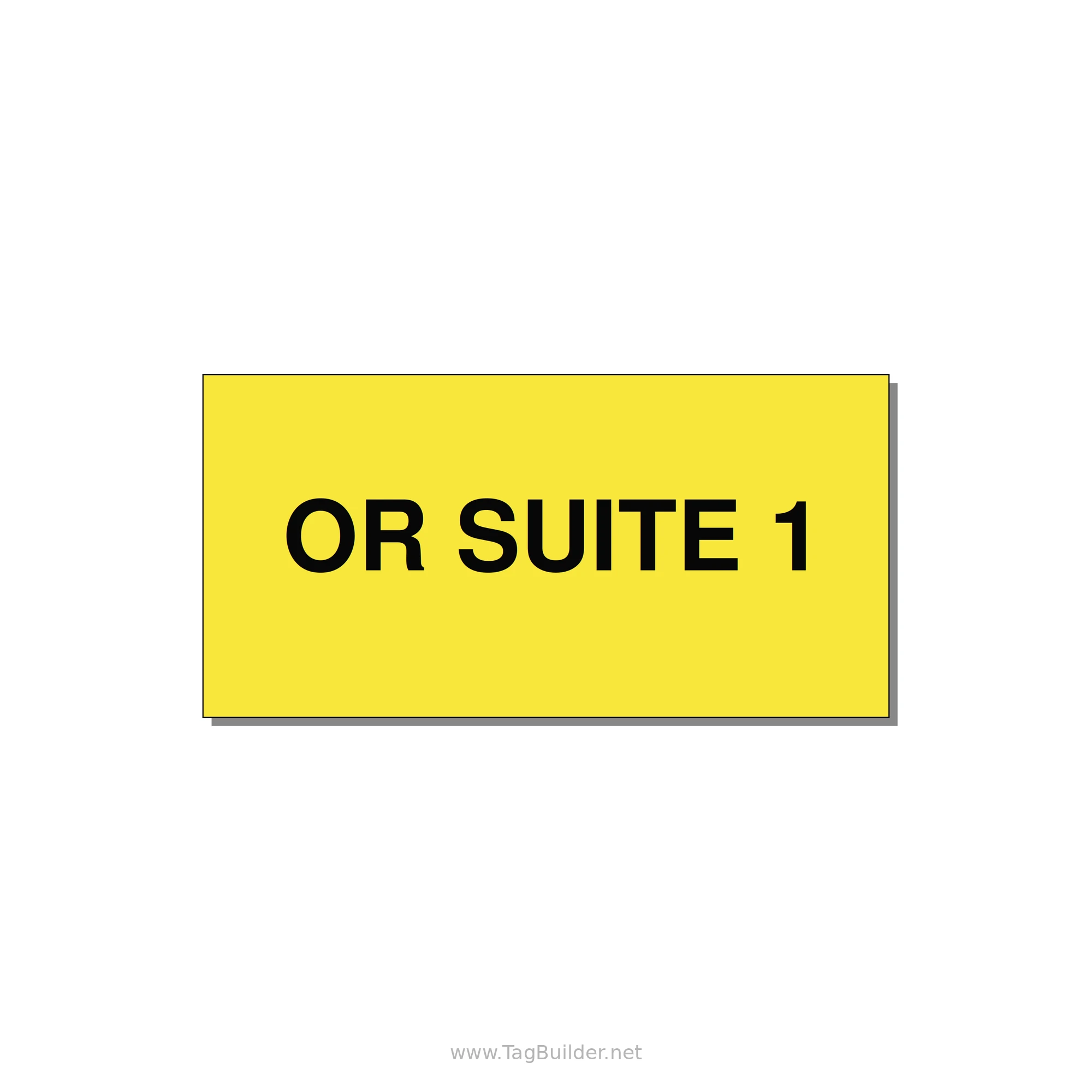 4.0x2.0" Safety Label - OR SUITE 1 — 4x2" Black on Yellow, Adhesive
